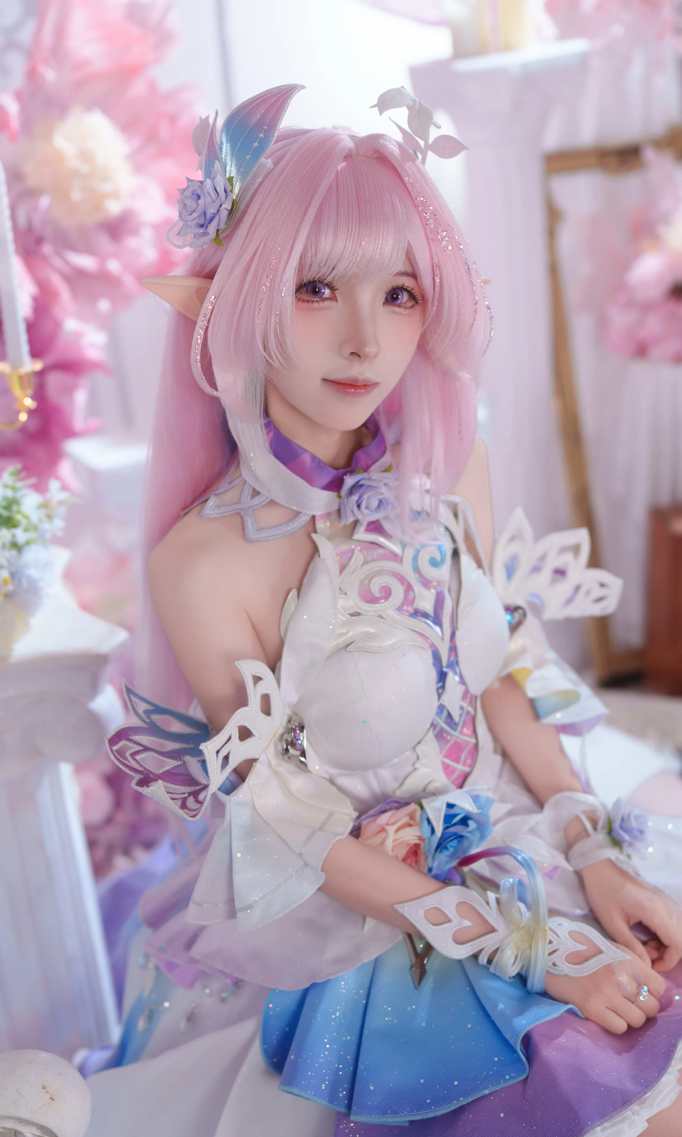 【昔涟cos】崩坏星穹铁道的幻梦精灵，粉紫渐变裙摆还原 - 第 4 张