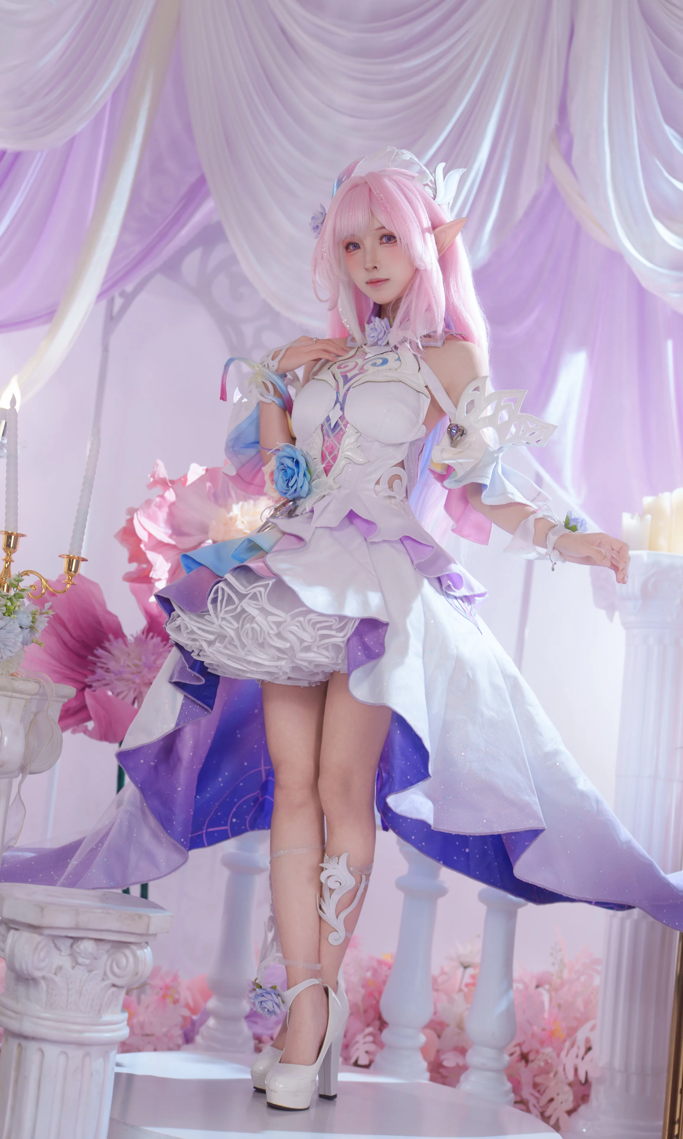【昔涟cos】崩坏星穹铁道的幻梦精灵，粉紫渐变裙摆还原 - 第 5 张