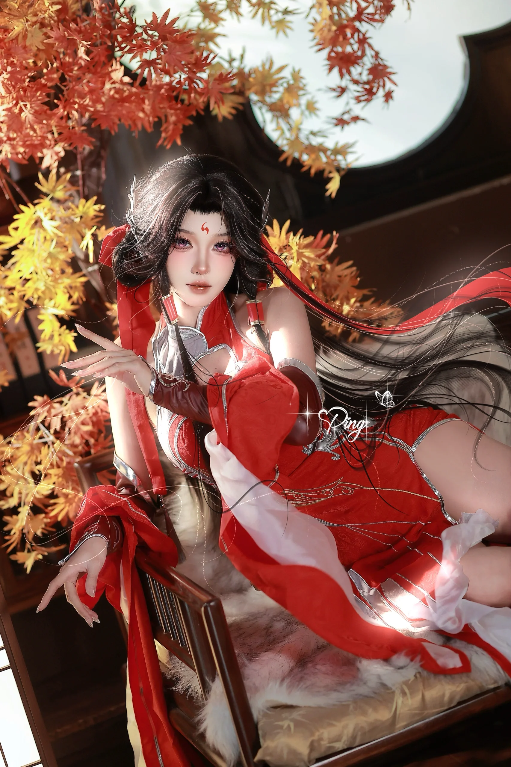 【火灵儿cos】完美世界火灵儿，火桑花开的红色回响 - 第 3 张