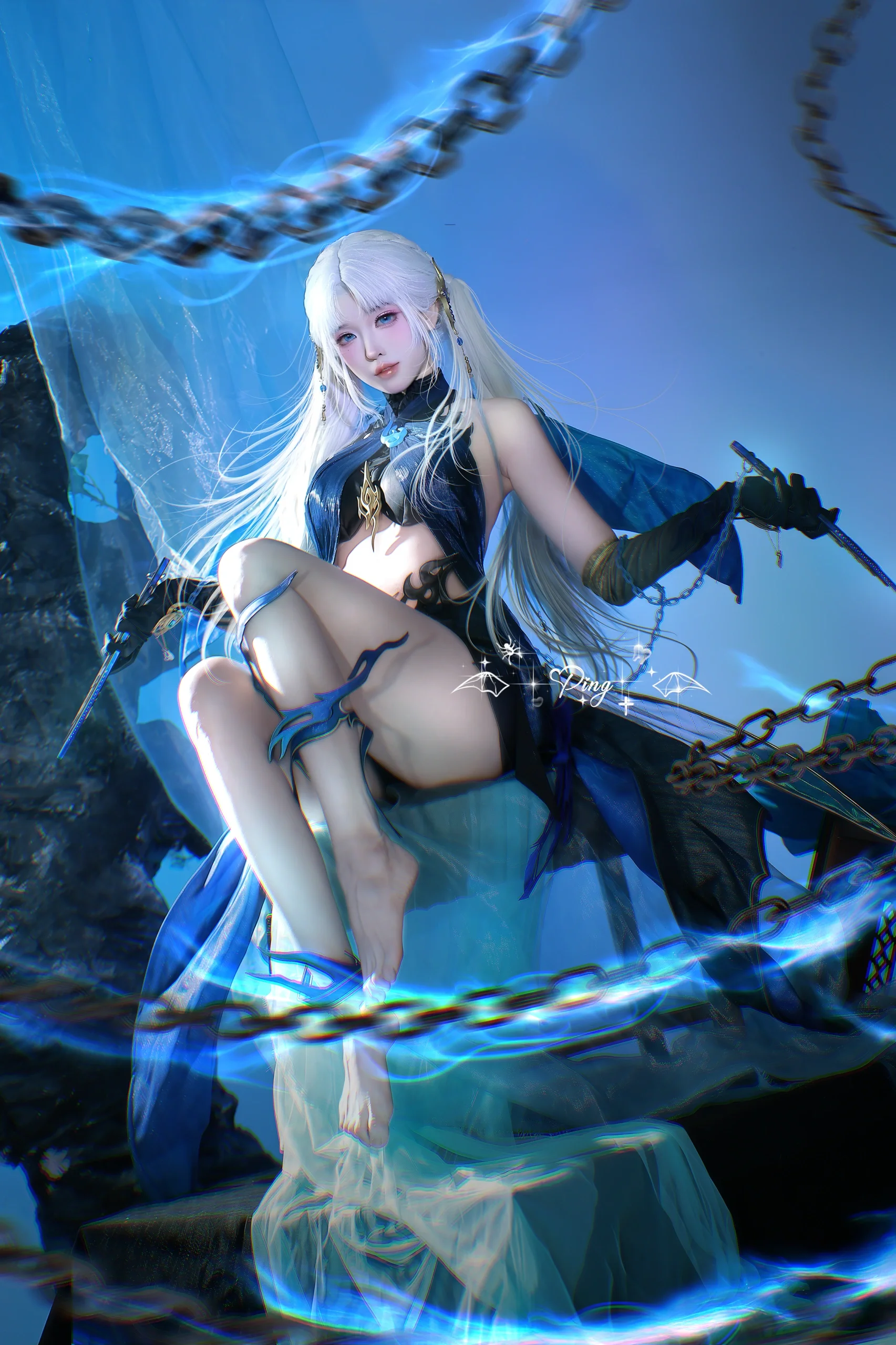 【季瑩瑩cos】夜魅遊瑩，幽藍寒光鎖住殺意 - 第 1 張