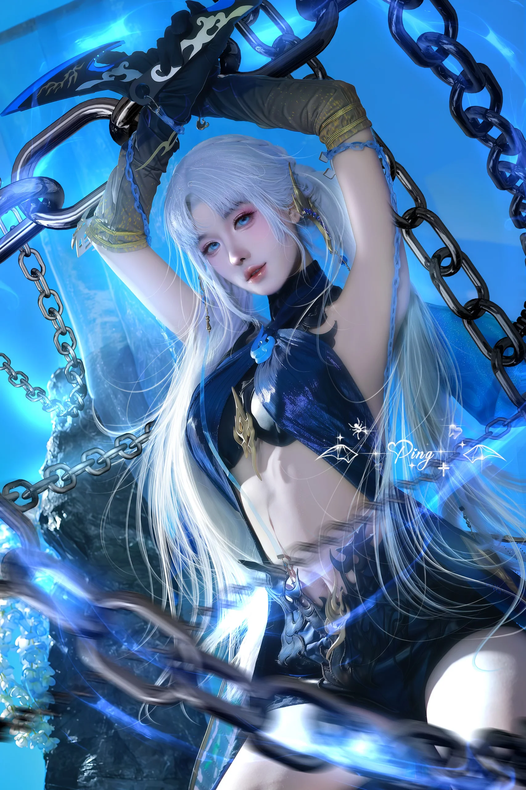 【季瑩瑩cos】夜魅遊瑩，幽藍寒光鎖住殺意 - 第 2 張