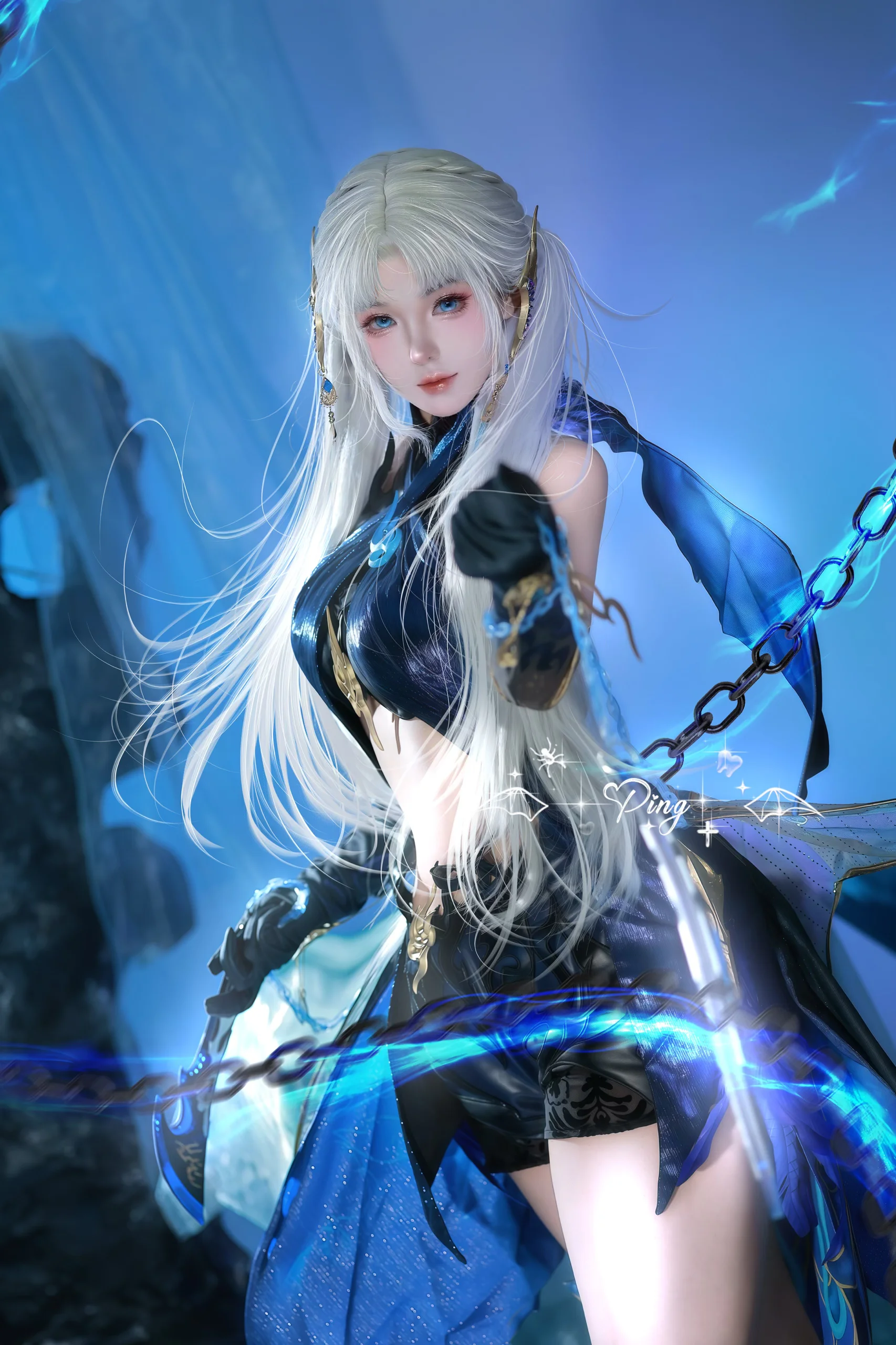 【季瑩瑩cos】夜魅遊瑩，幽藍寒光鎖住殺意 - 第 3 張