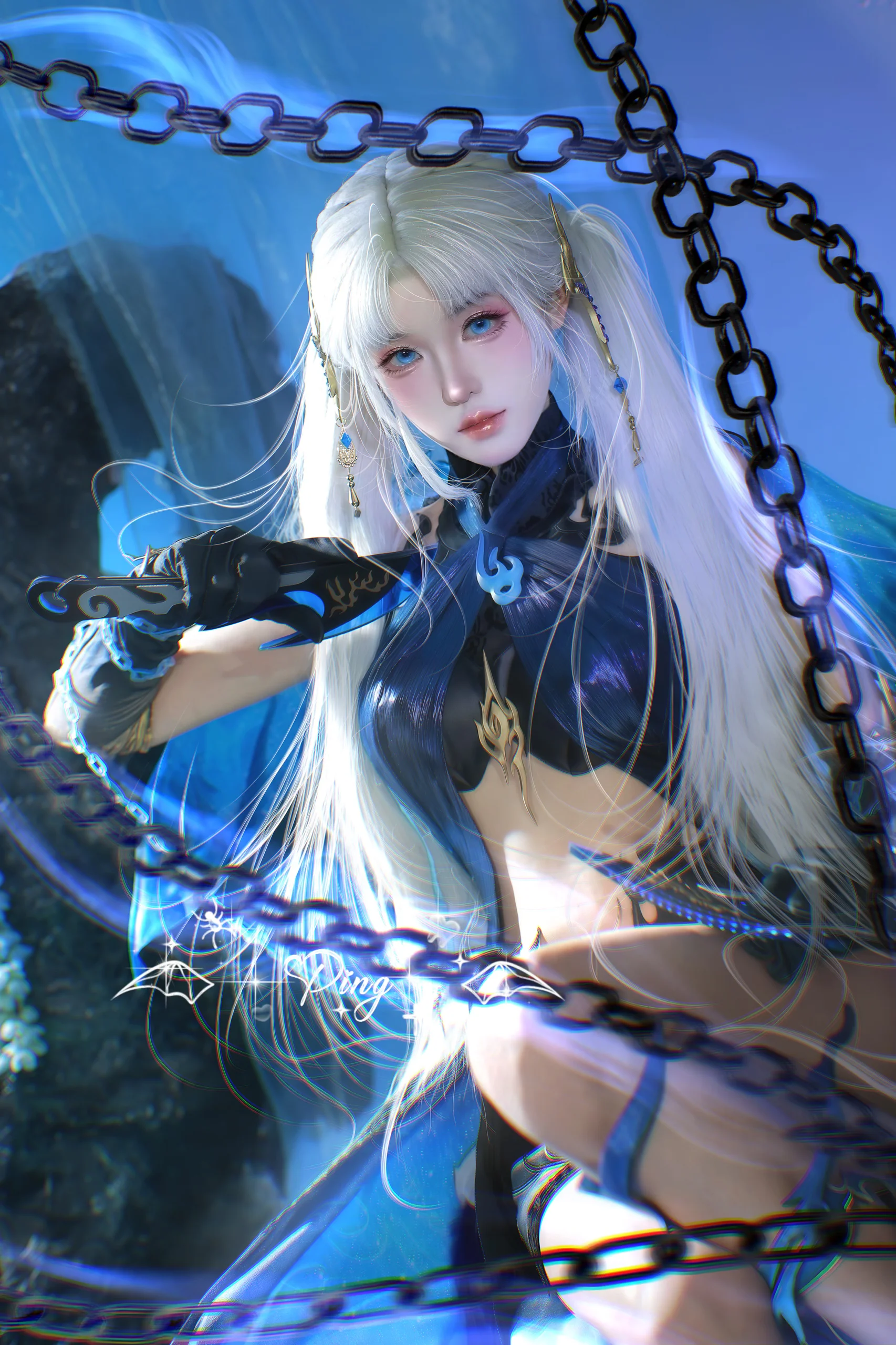 【季瑩瑩cos】夜魅遊瑩，幽藍寒光鎖住殺意 - 第 4 張