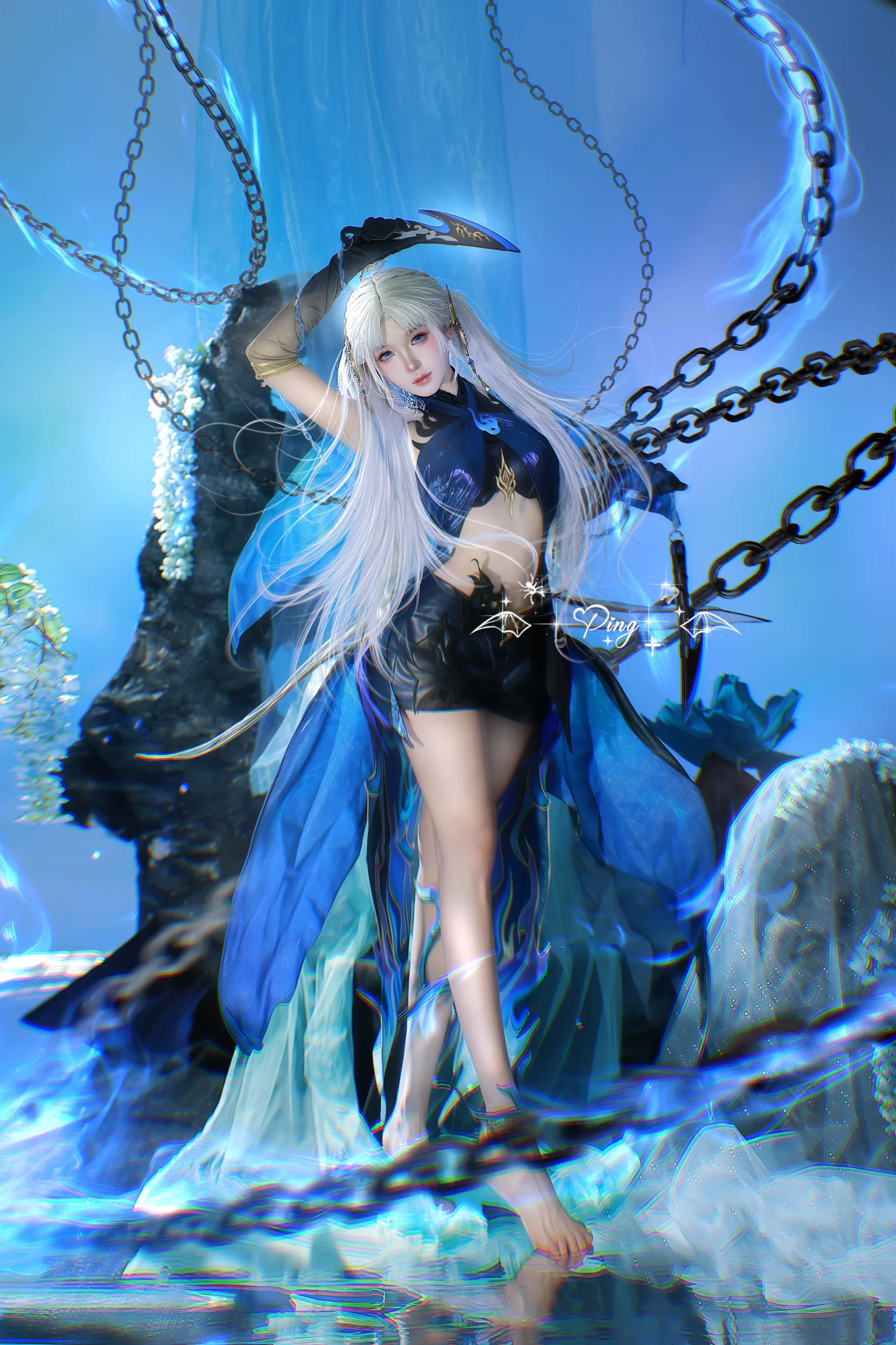 【季瑩瑩cos】夜魅遊瑩，幽藍寒光鎖住殺意
