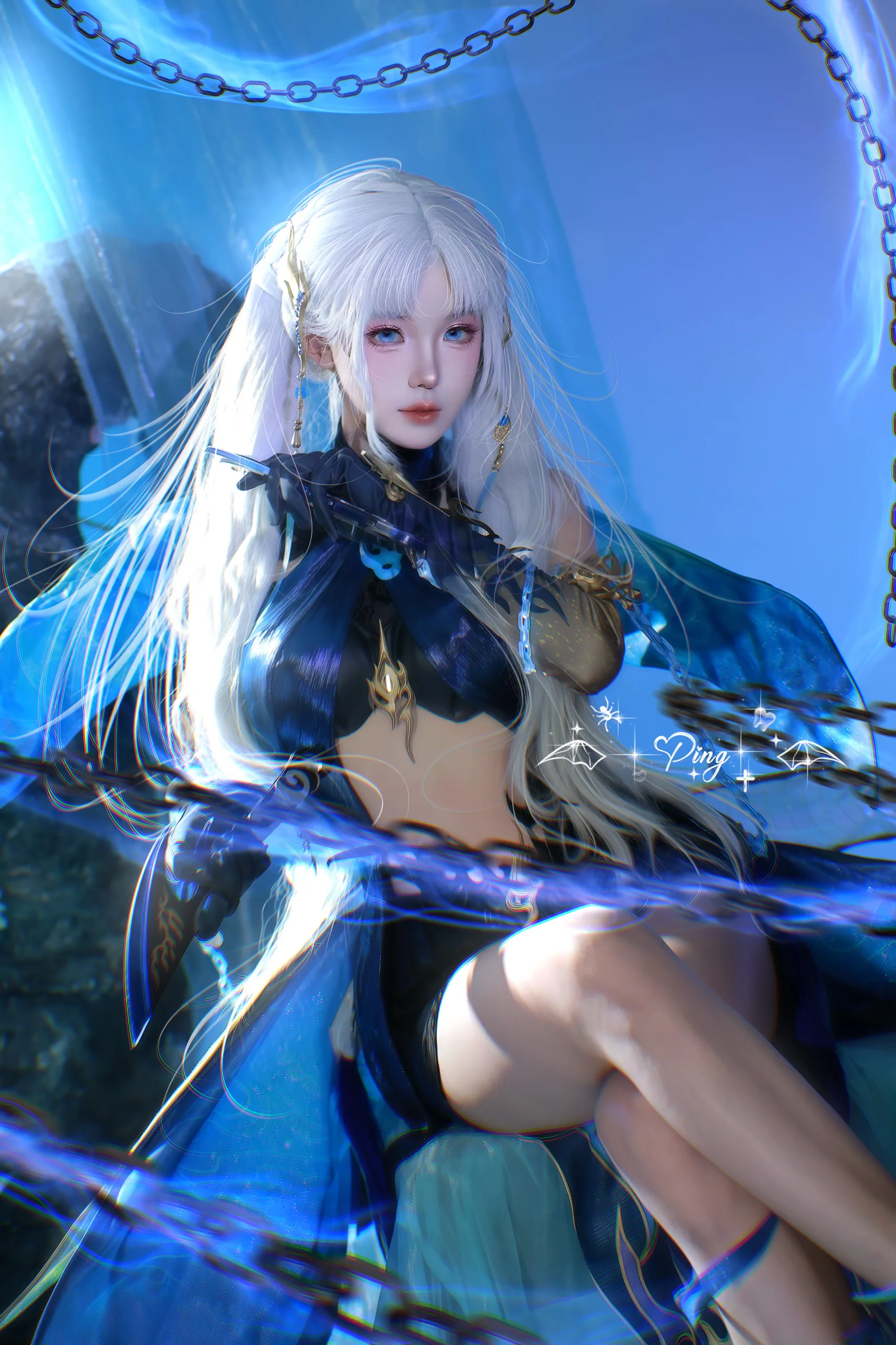 【季瑩瑩cos】夜魅遊瑩，幽藍寒光鎖住殺意 - 第 6 張