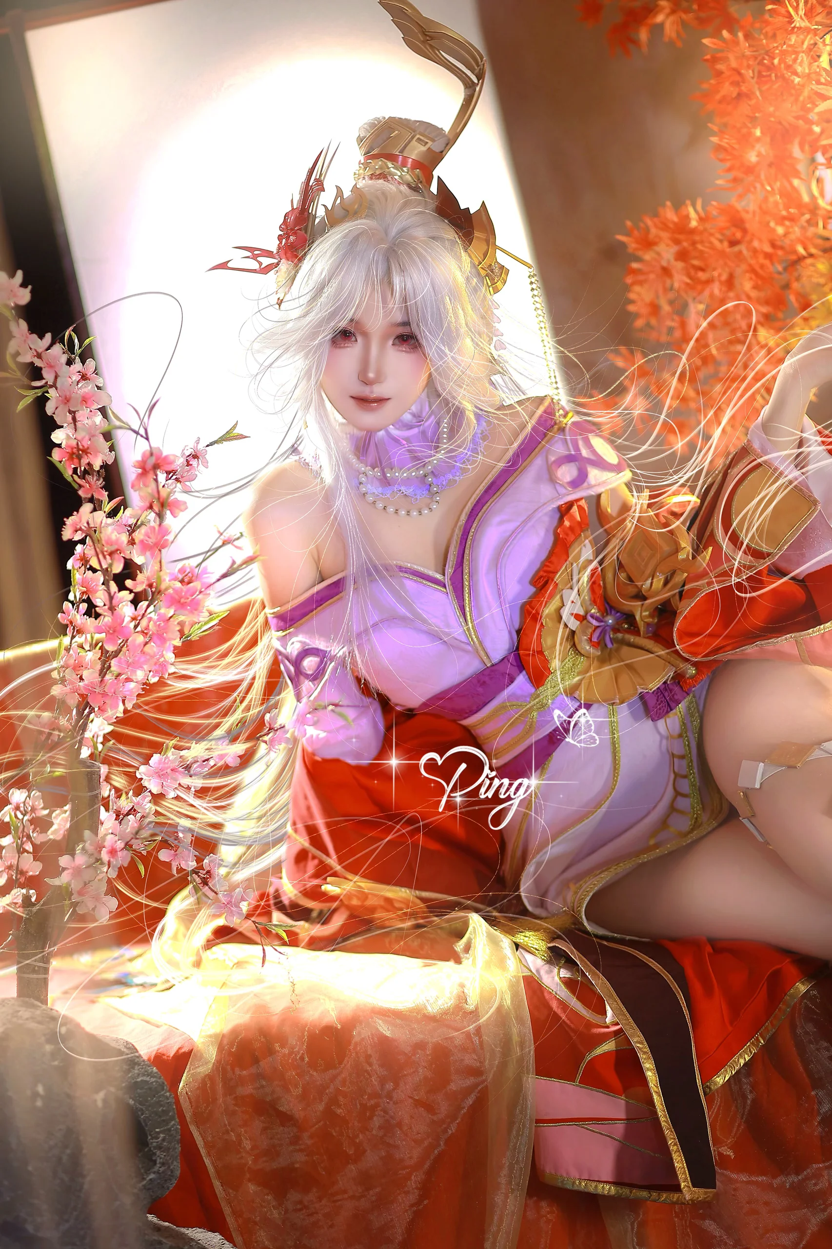 【不知火舞cos】花合鬥皮膚的無雙姿態，紅葉下的魅影 - 第 3 張