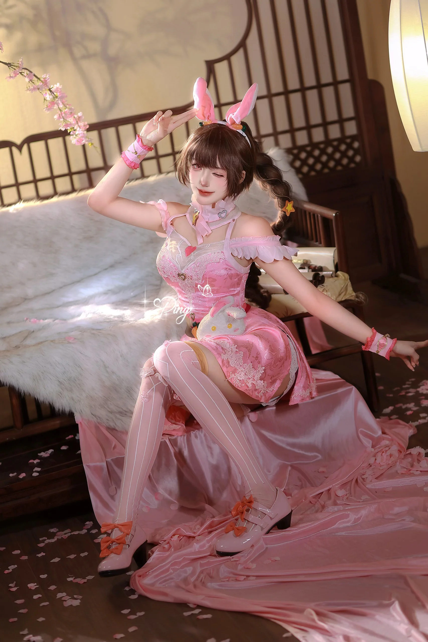 【小舞cos】斗羅大陸的柔骨兔，這次是粉色少女心 - 第 1 張