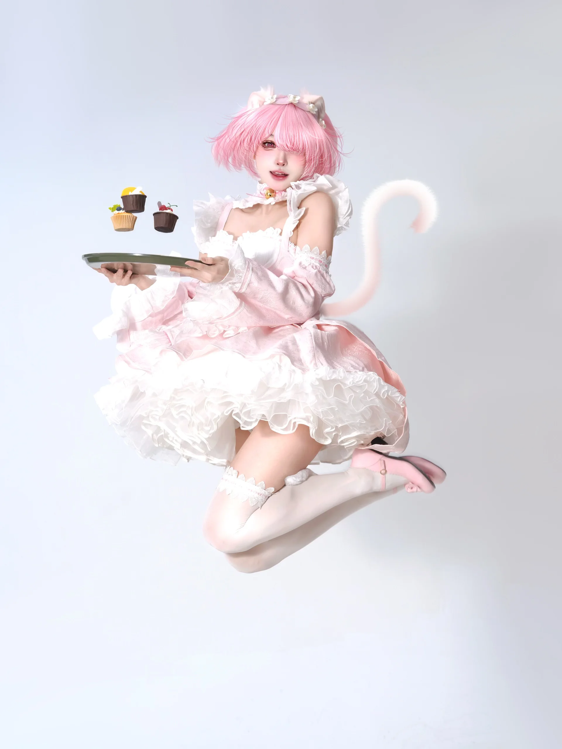 【拉姆cos】粉色貓娘私設版，棚拍動作參考