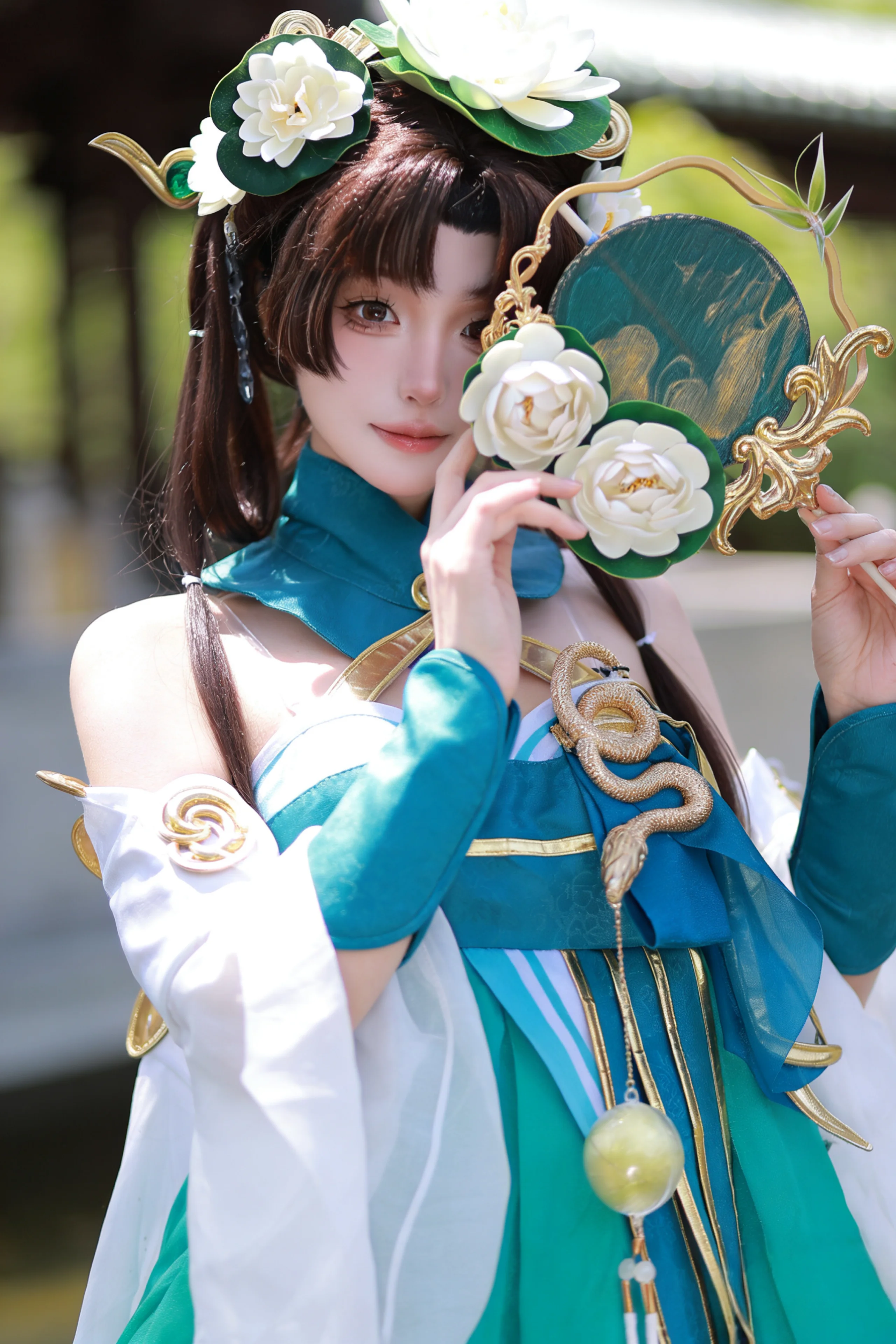 【小喬青蛇cos】青蛇盤繞圓扇，夏日清涼感拉滿
