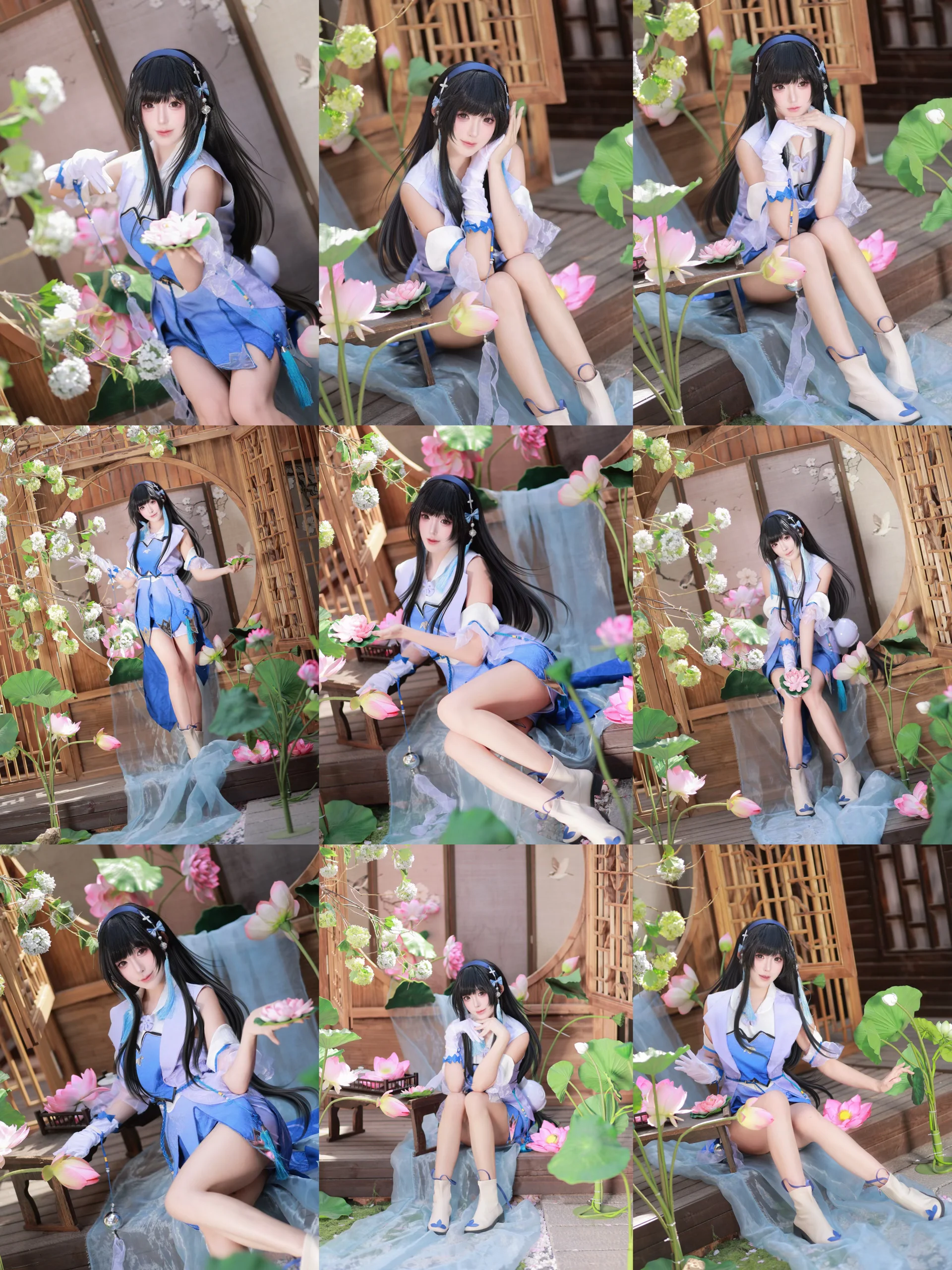 【西施コスプレ】王者栄耀 西施オリジナルスキン、江南の蓮池のほとりでのポーズ集 - 1 枚目