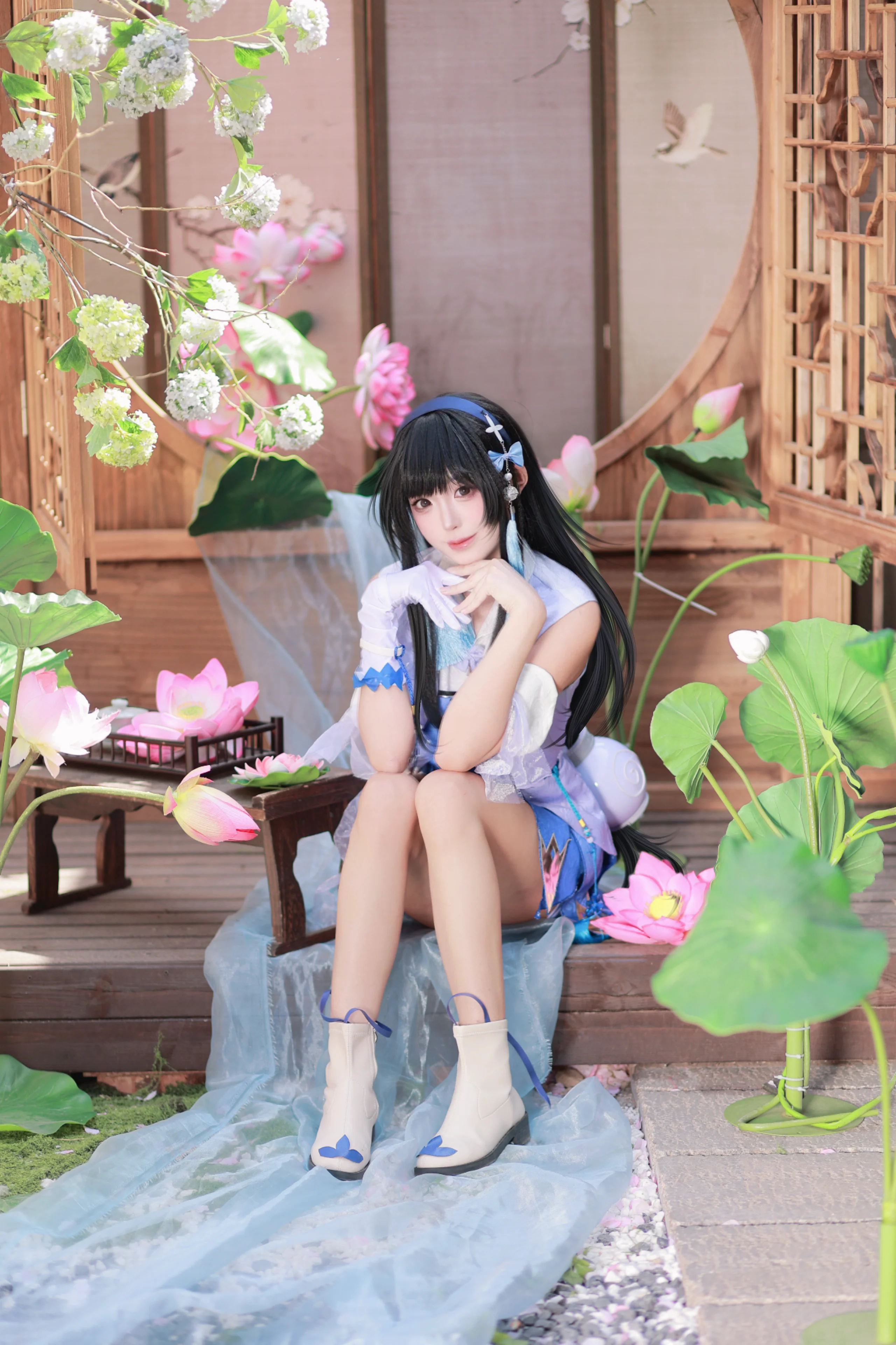 【西施コスプレ】王者栄耀 西施オリジナルスキン、江南の蓮池のほとりでのポーズ集 - 10 枚目