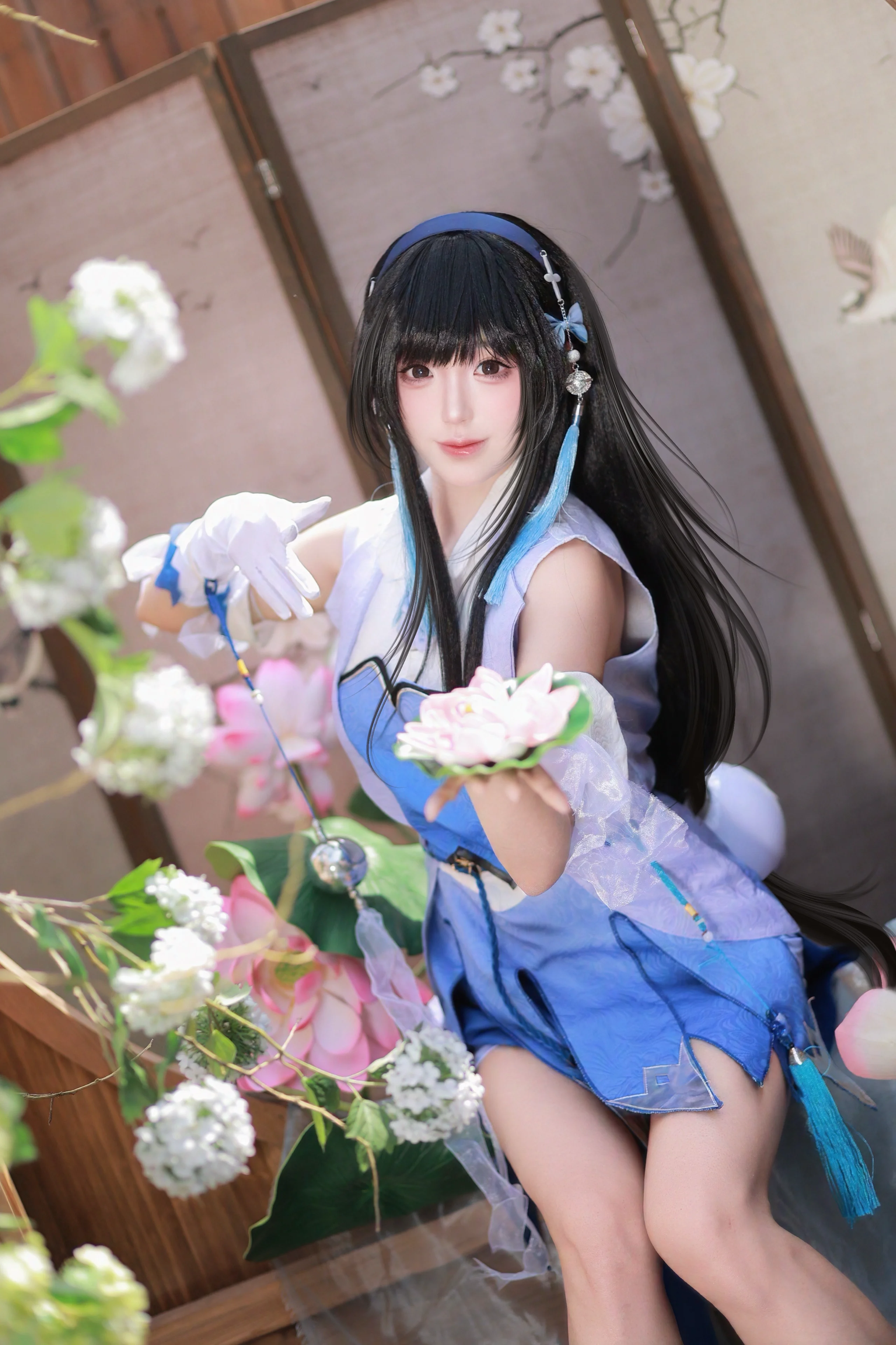 【西施コスプレ】王者栄耀 西施オリジナルスキン、江南の蓮池のほとりでのポーズ集 - 2 枚目