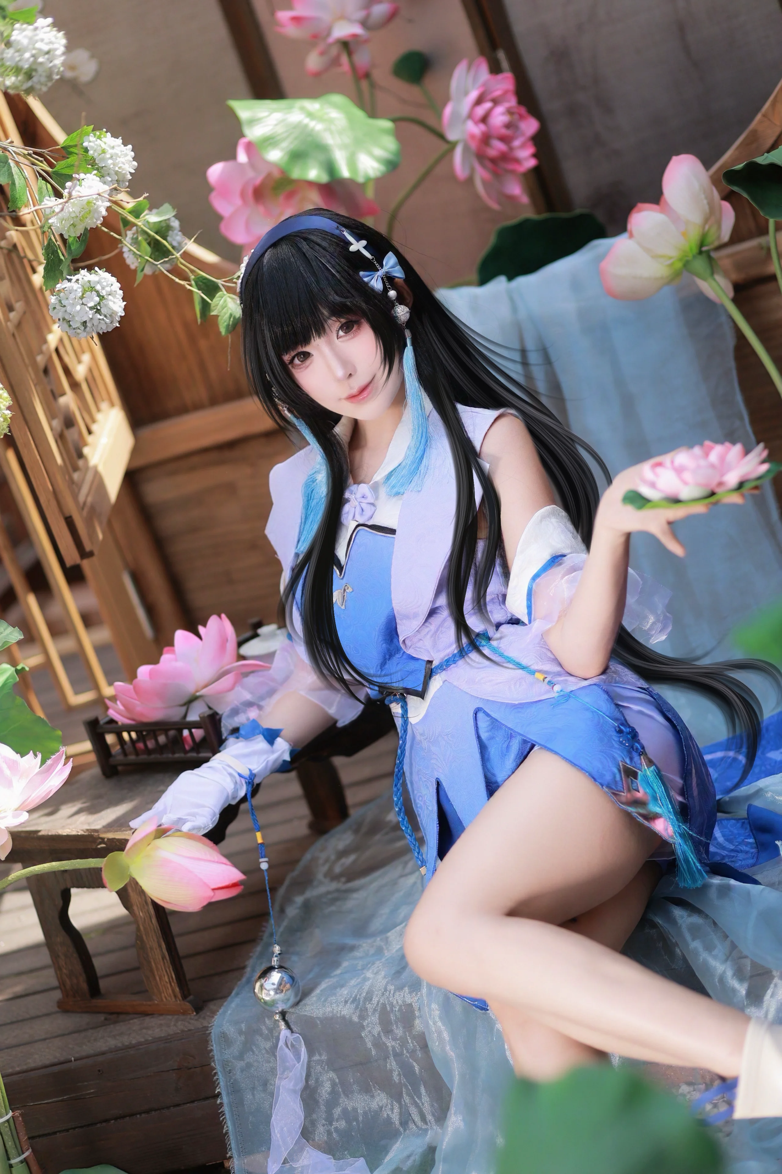 【西施コスプレ】王者栄耀 西施オリジナルスキン、江南の蓮池のほとりでのポーズ集 - 5 枚目