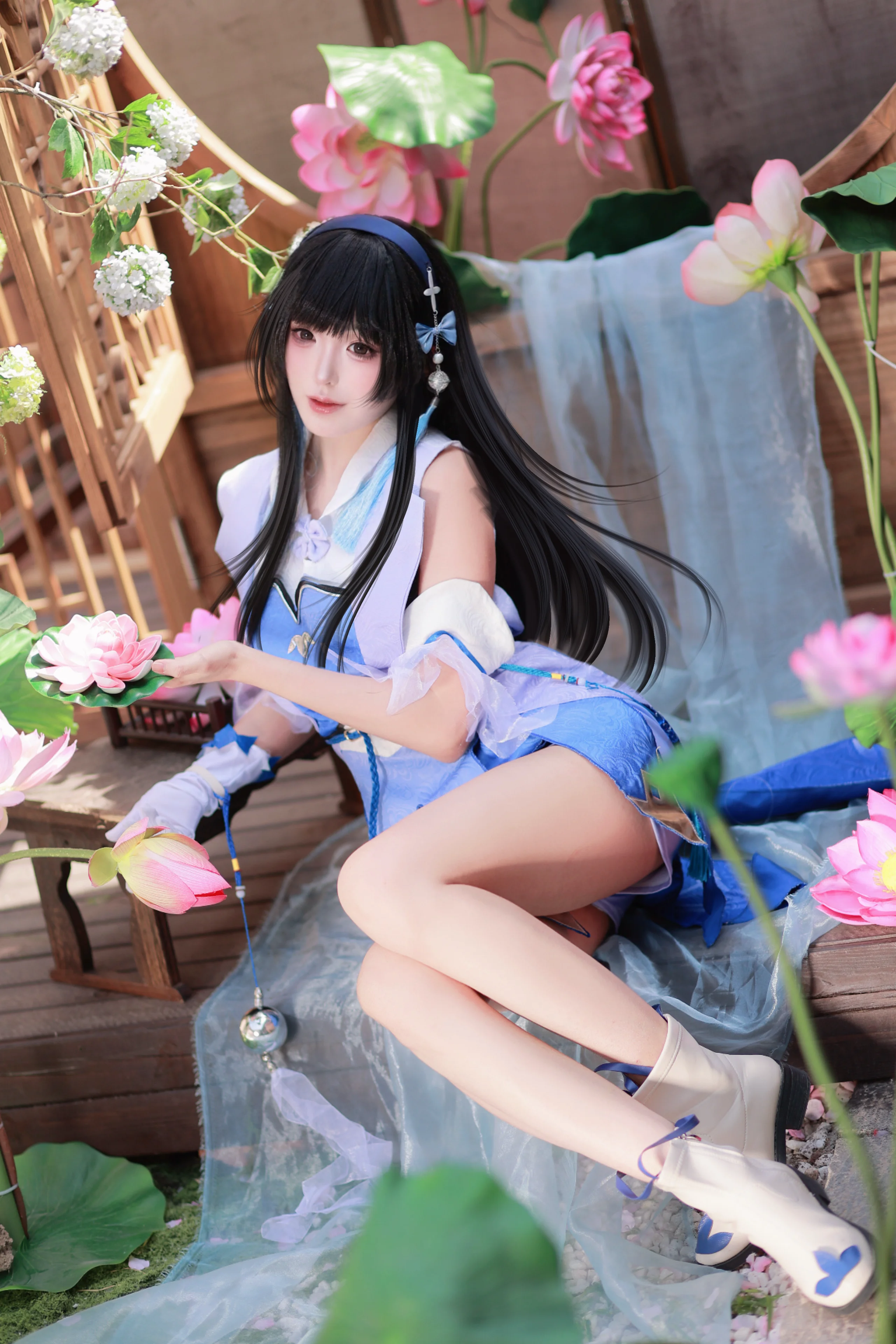 【西施コスプレ】王者栄耀 西施オリジナルスキン、江南の蓮池のほとりでのポーズ集 - 9 枚目