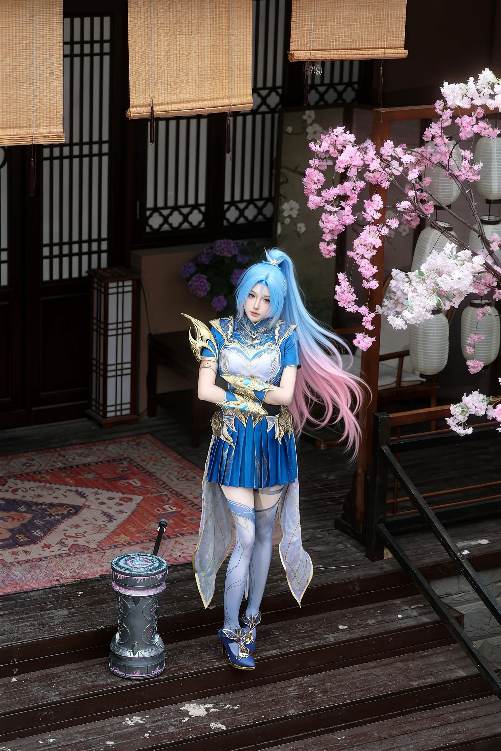 【唐舞桐cos】藍髮粉彩的昊天錘少女