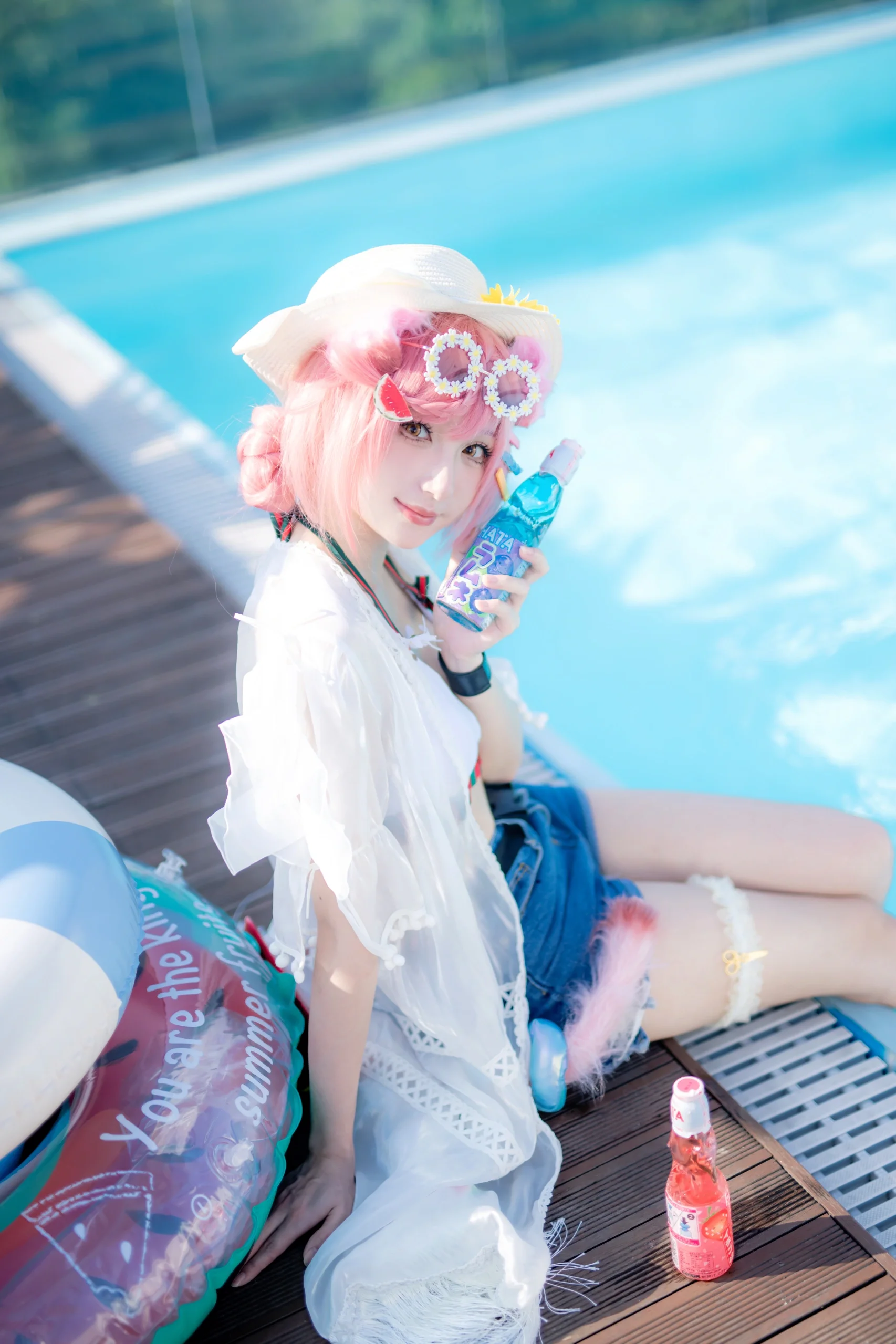 【澄闪cos】明日方舟夏卉泳装，定格夏日清凉瞬间 - 第 10 张