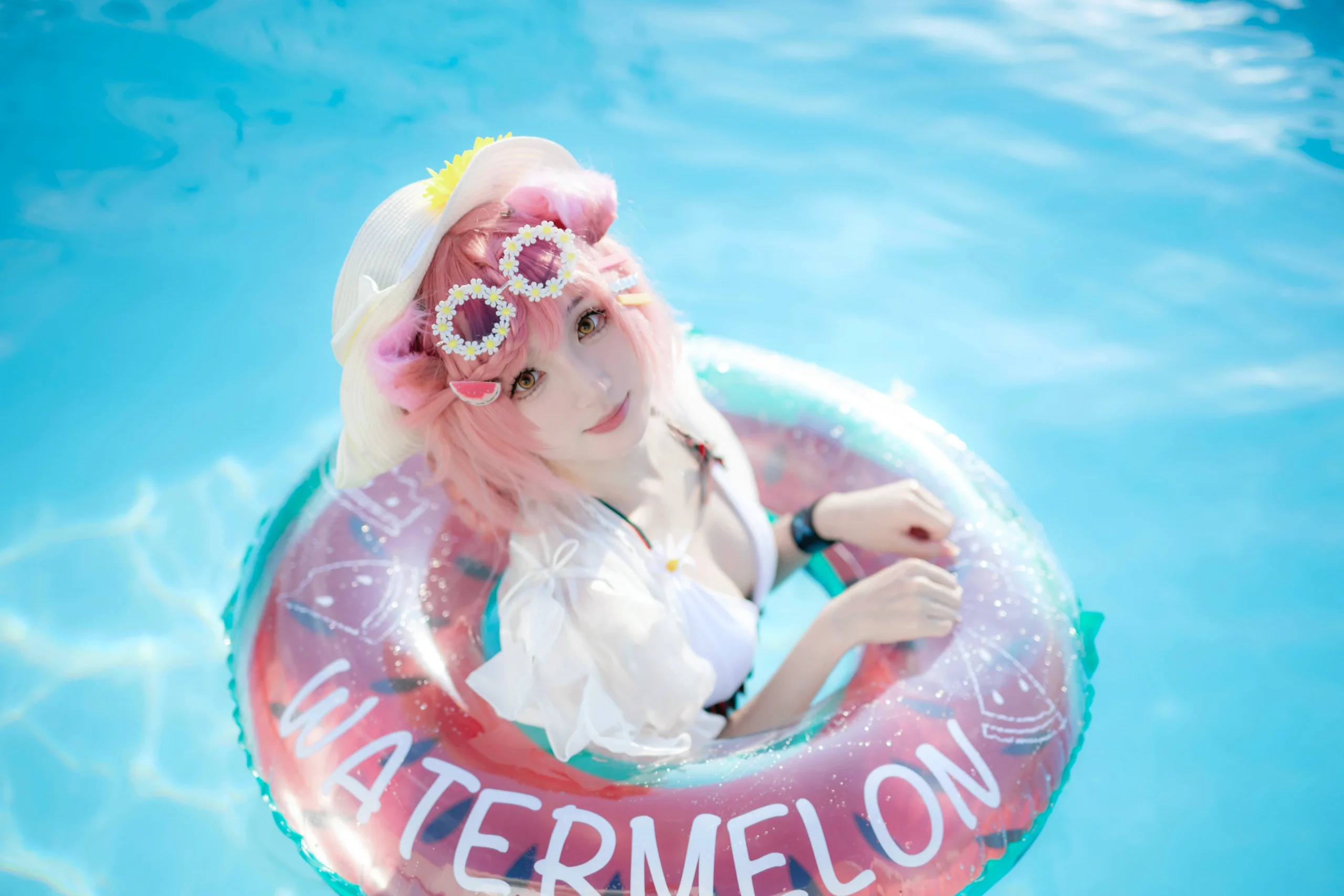 【澄闪cos】明日方舟夏卉泳装，定格夏日清凉瞬间 - 第 11 张