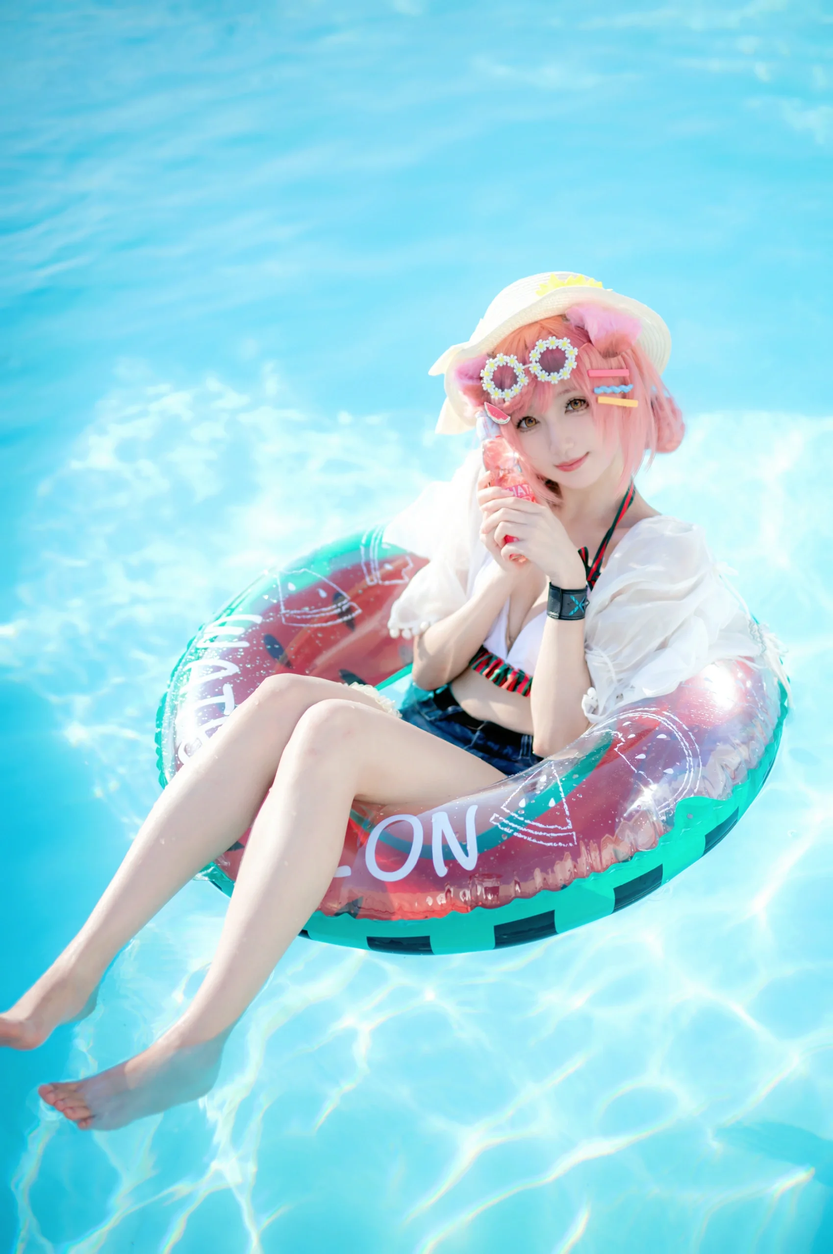 【澄闪cos】明日方舟夏卉泳装，定格夏日清凉瞬间 - 第 12 张