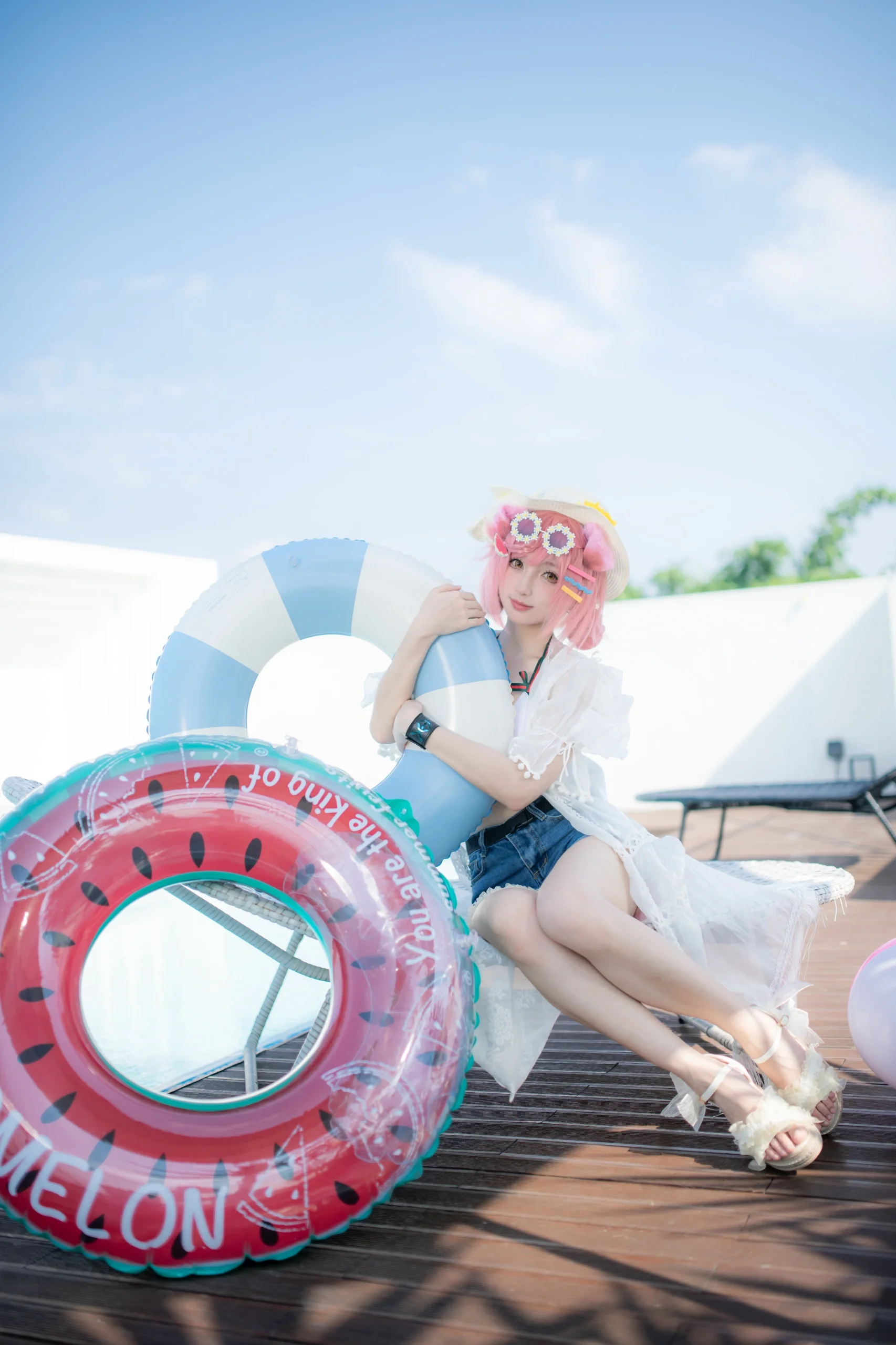 【澄闪cos】明日方舟夏卉泳装，定格夏日清凉瞬间 - 第 14 张