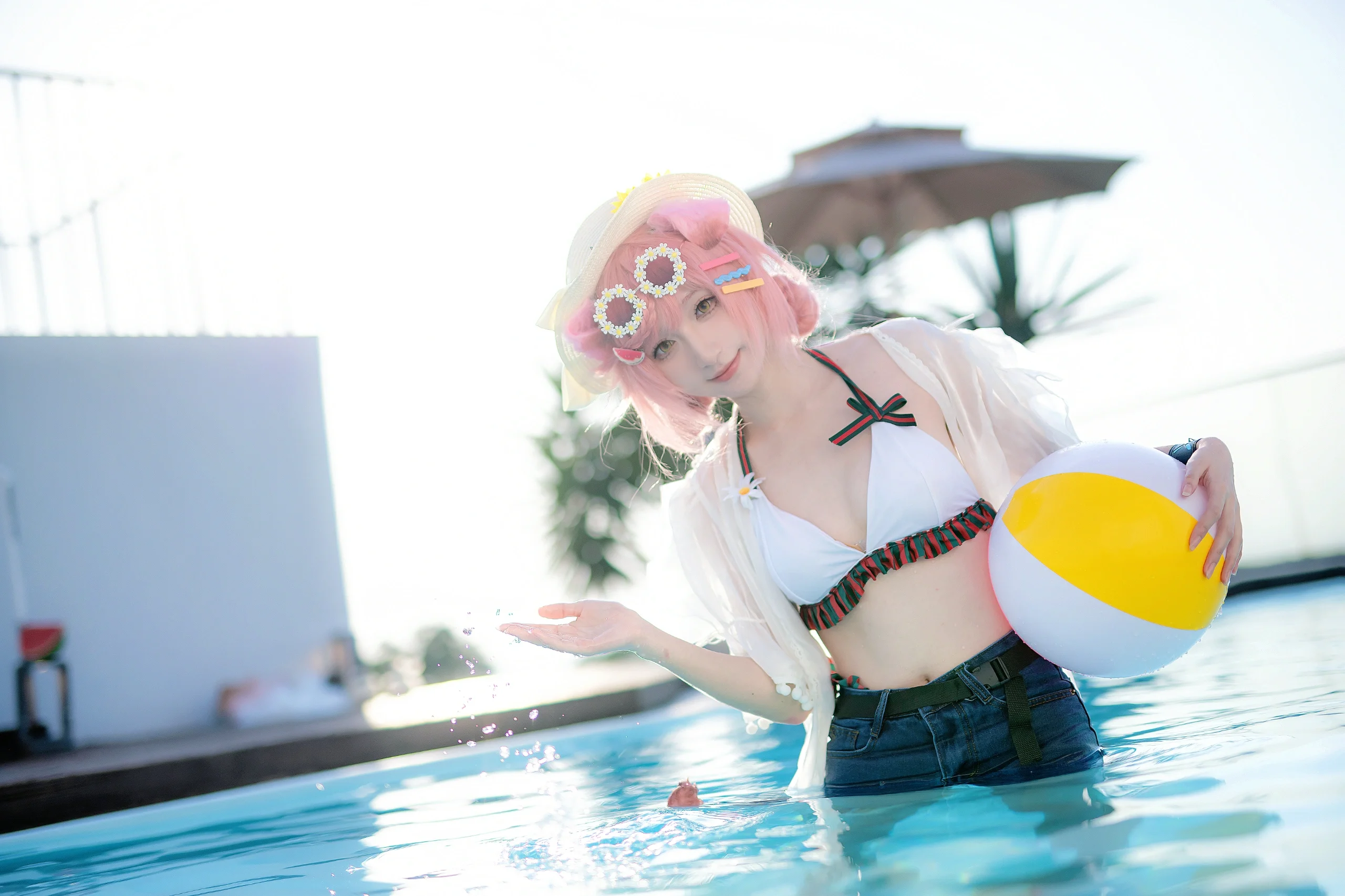 【澄闪cos】明日方舟夏卉泳装，定格夏日清凉瞬间 - 第 15 张