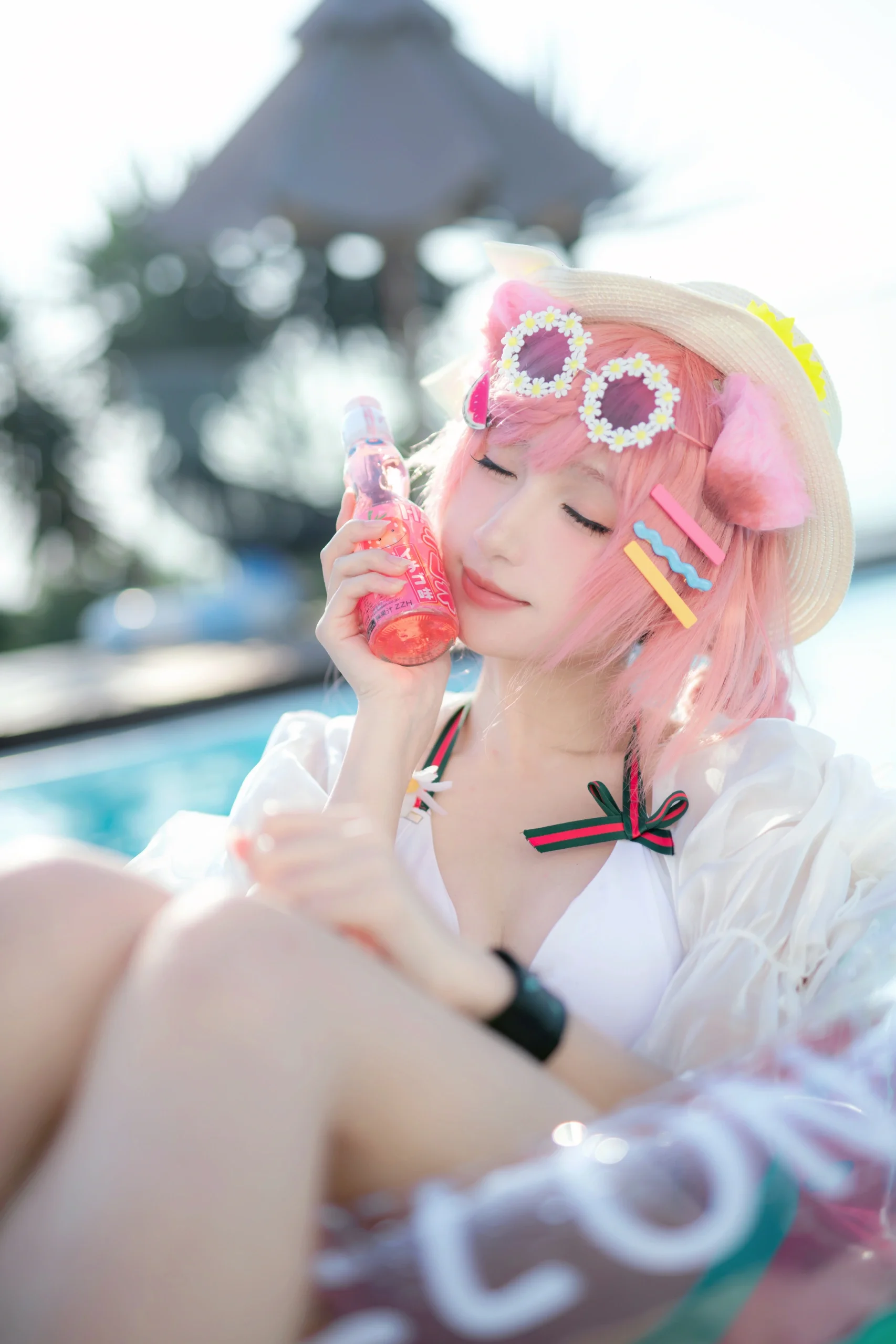【澄闪cos】明日方舟夏卉泳装，定格夏日清凉瞬间 - 第 3 张