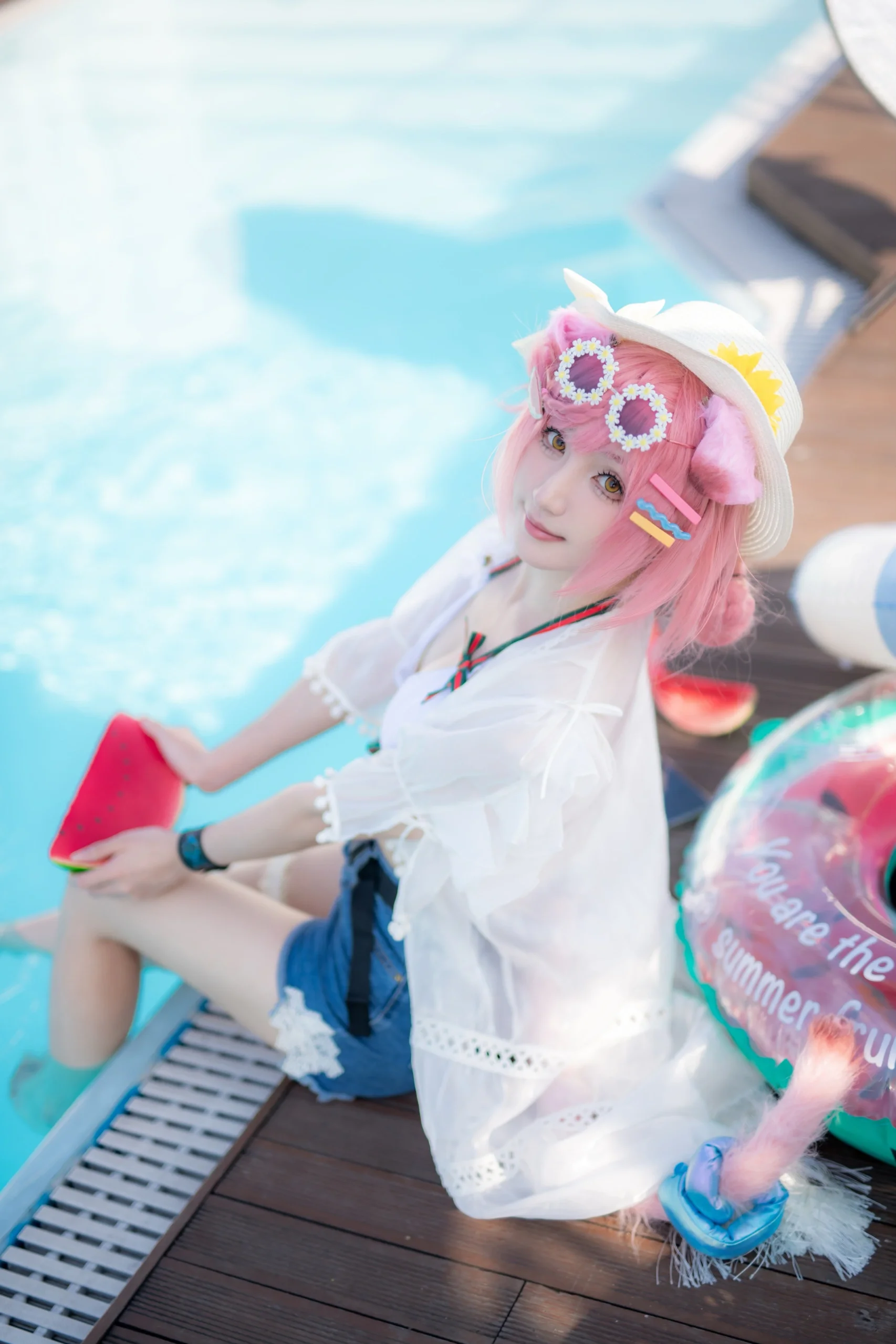 【澄闪cos】明日方舟夏卉泳装，定格夏日清凉瞬间 - 第 4 张