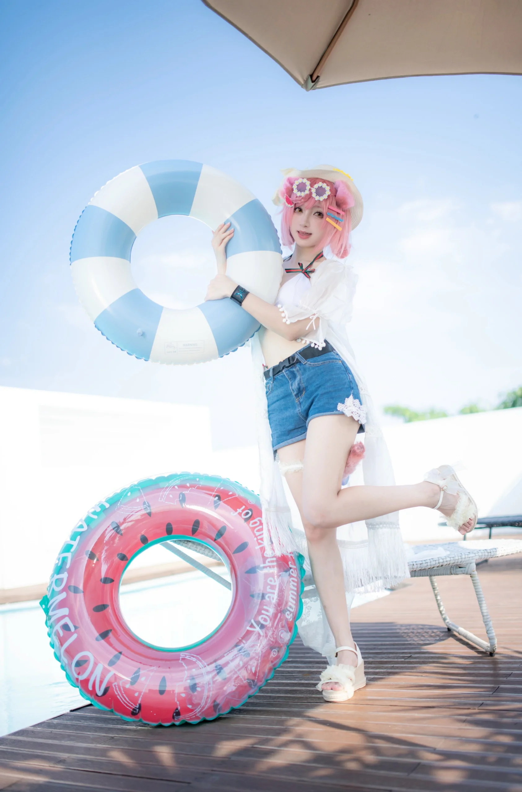 【澄闪cos】明日方舟夏卉泳装，定格夏日清凉瞬间 - 第 5 张