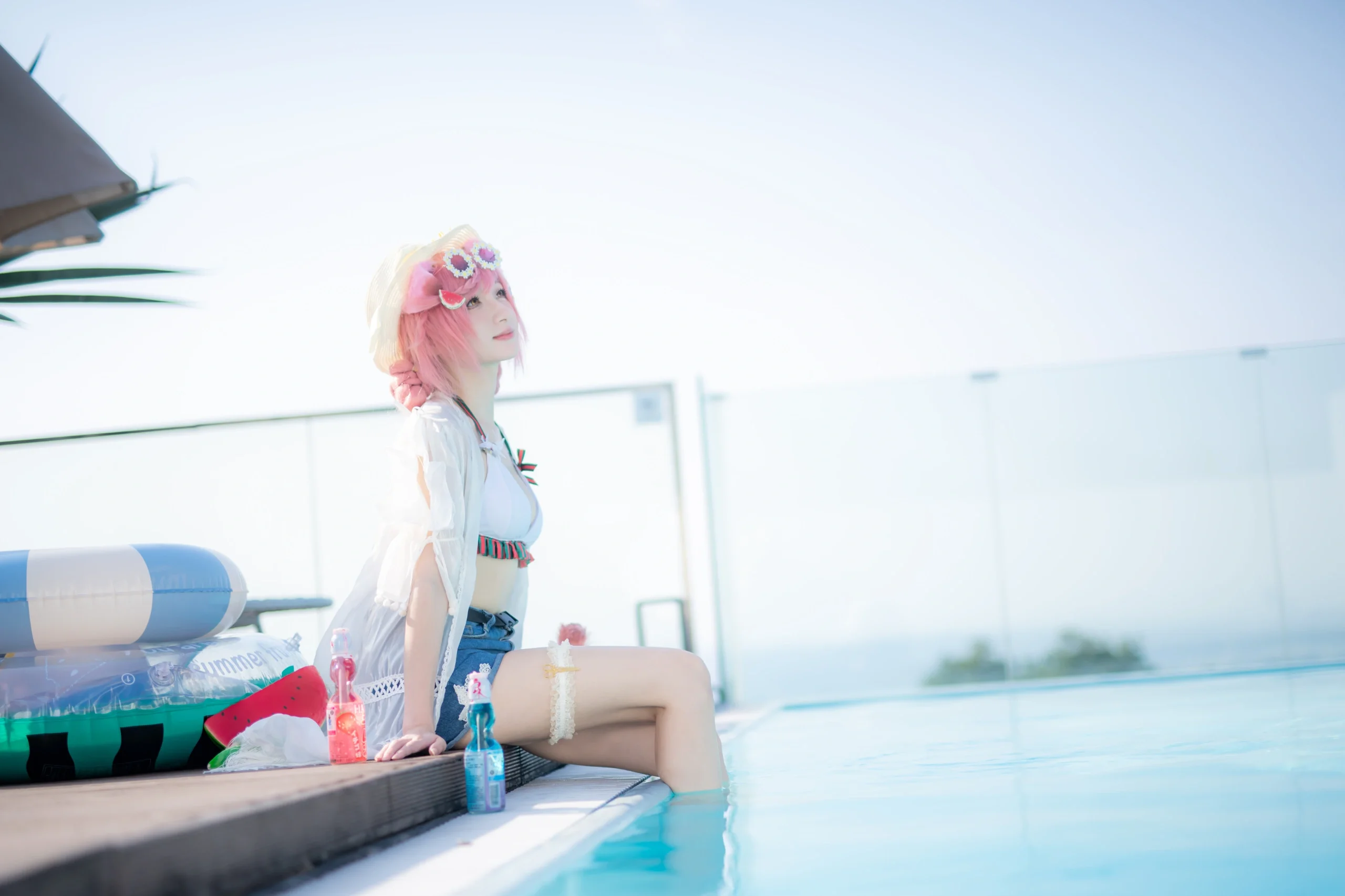 【澄闪cos】明日方舟夏卉泳装，定格夏日清凉瞬间 - 第 7 张