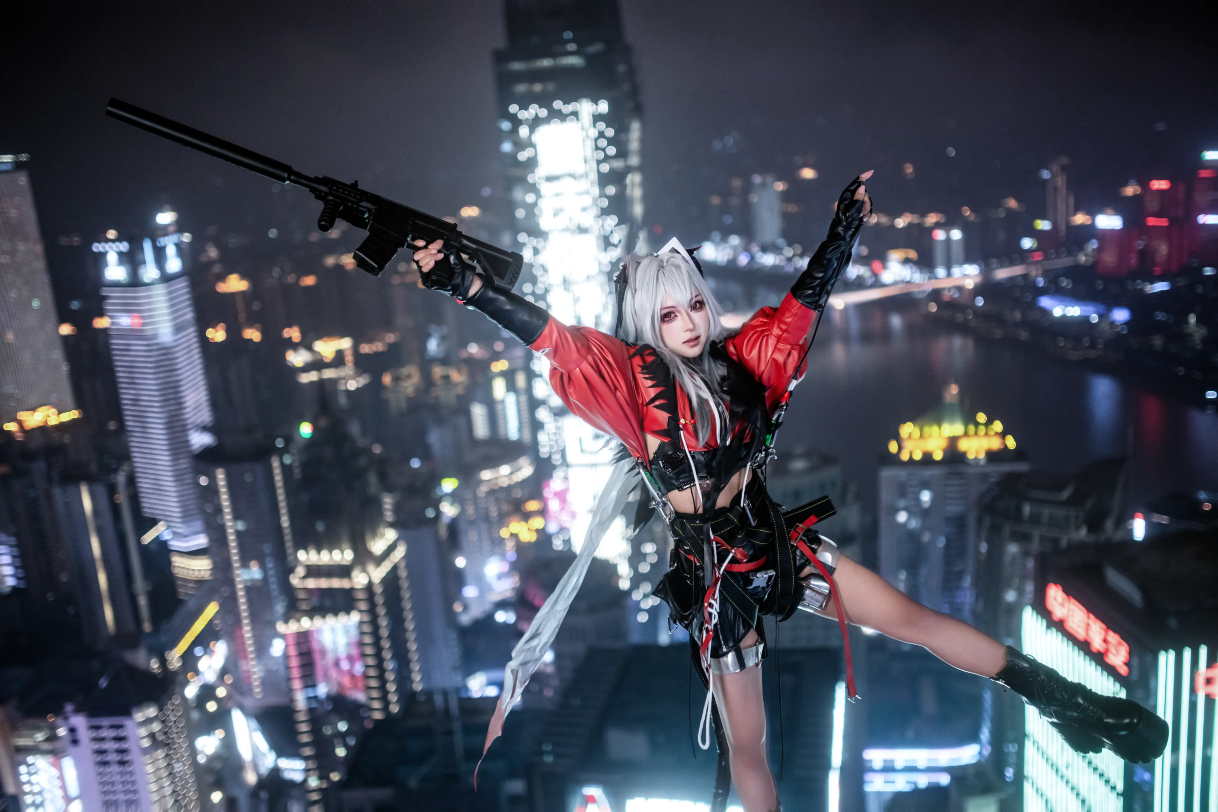 高空夜景天台cos拍摄体验，这些机位值得冲