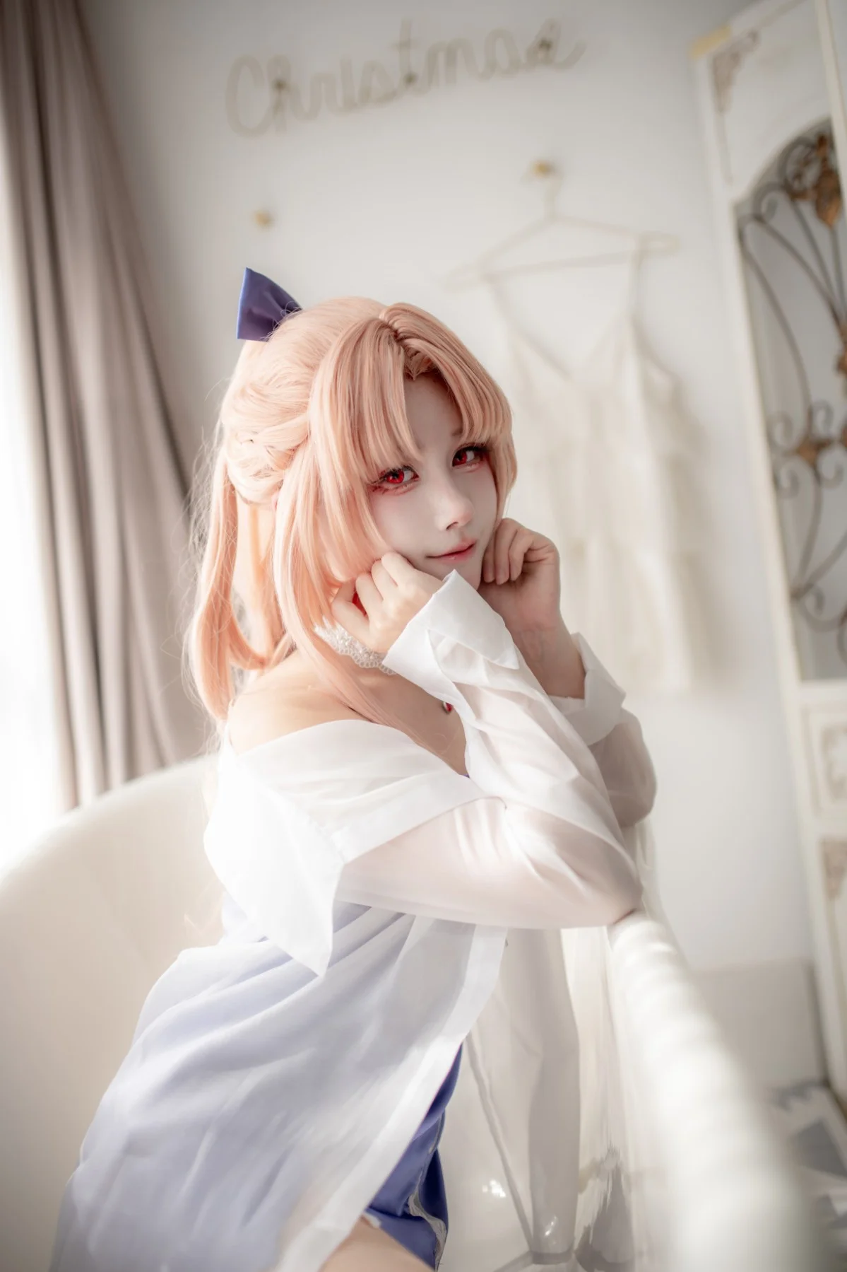 【妖刀姬cos】永劫无间的居家慵懒风睡衣记录