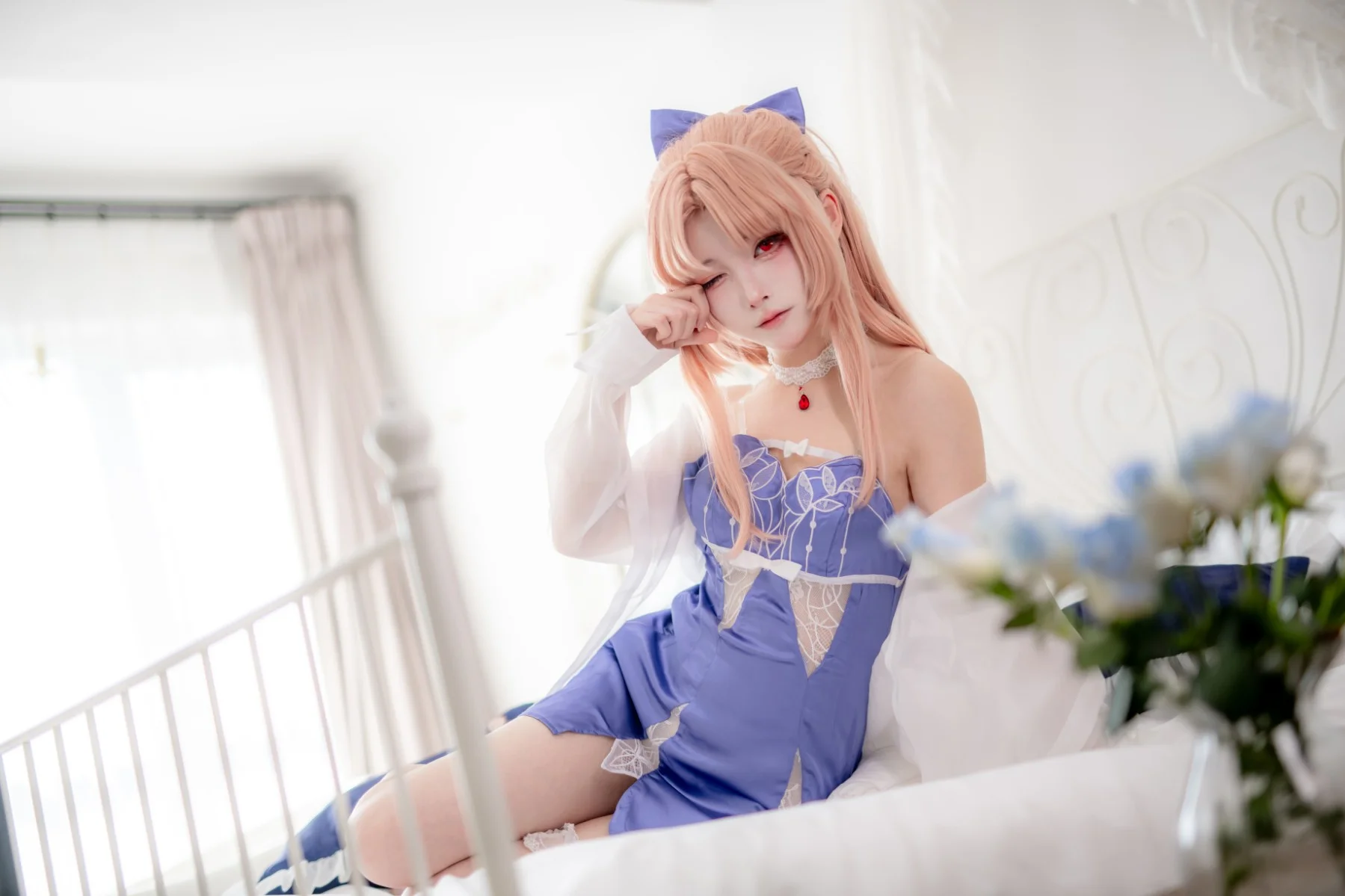 【妖刀姬cos】永劫无间的居家慵懒风睡衣记录 - 第 6 张