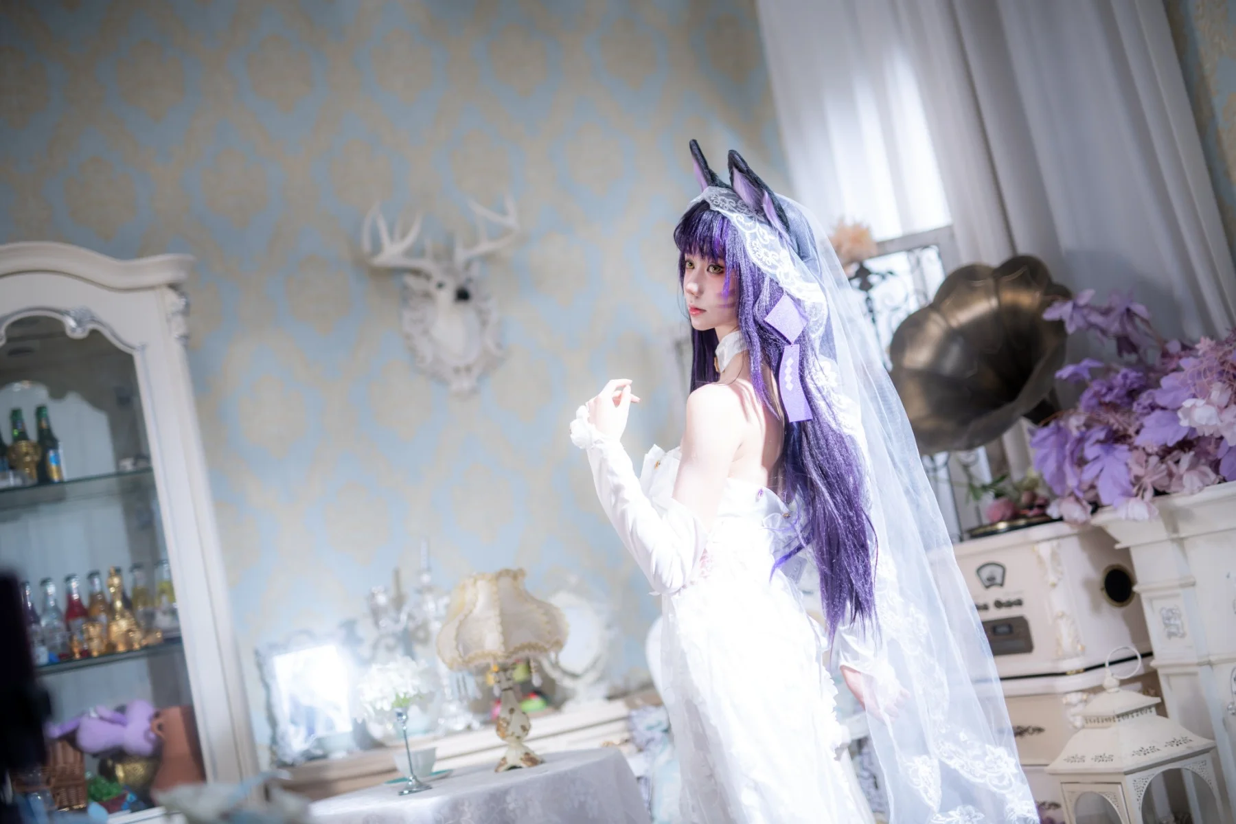 【武藏cos】碧蓝航线武藏花嫁复古场景正片 - 第 3 张