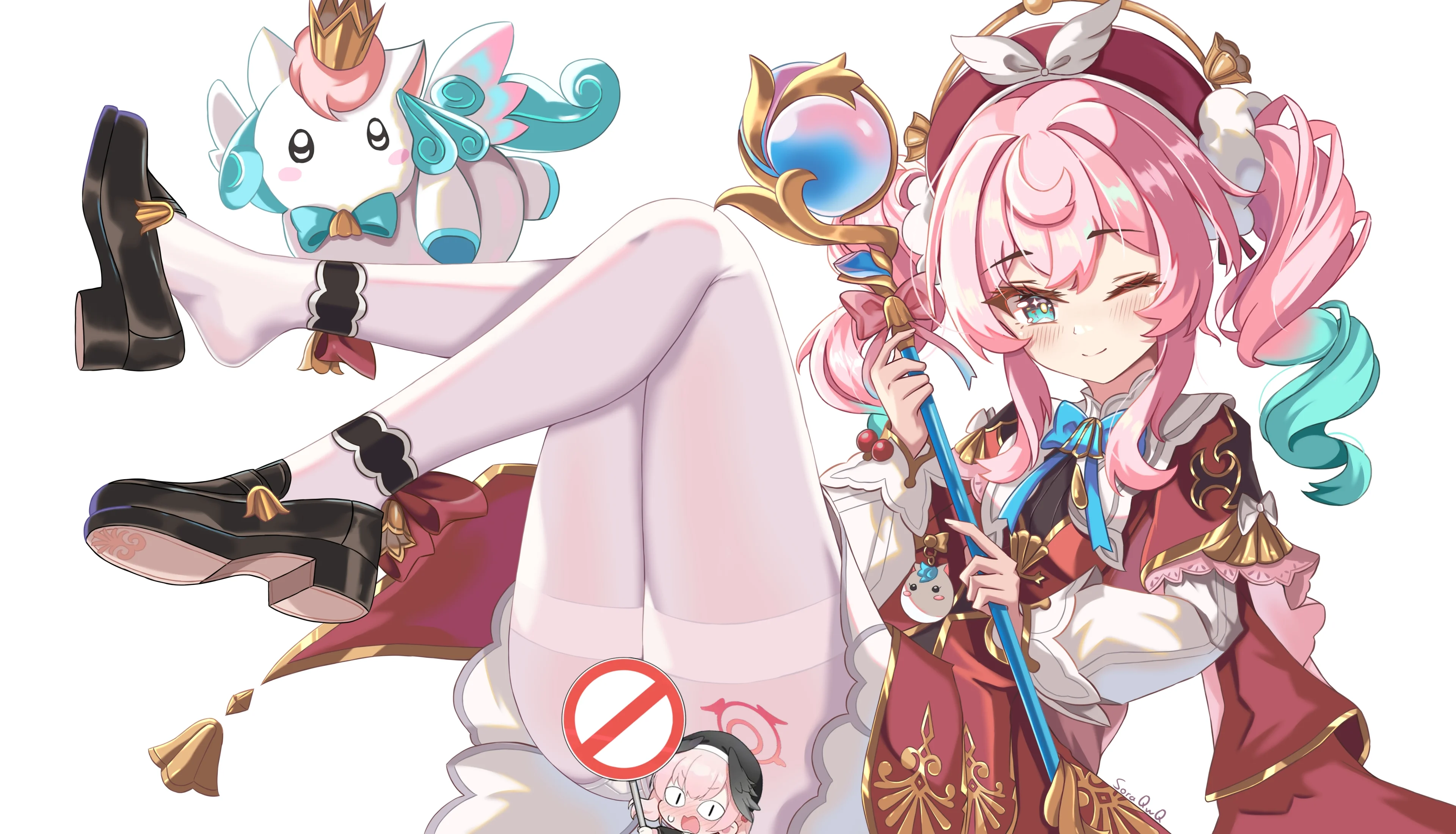 【风堇cos】崩坏星穹铁道的风宝味雪糕，白丝与红裙的搭配 - 第 1 张