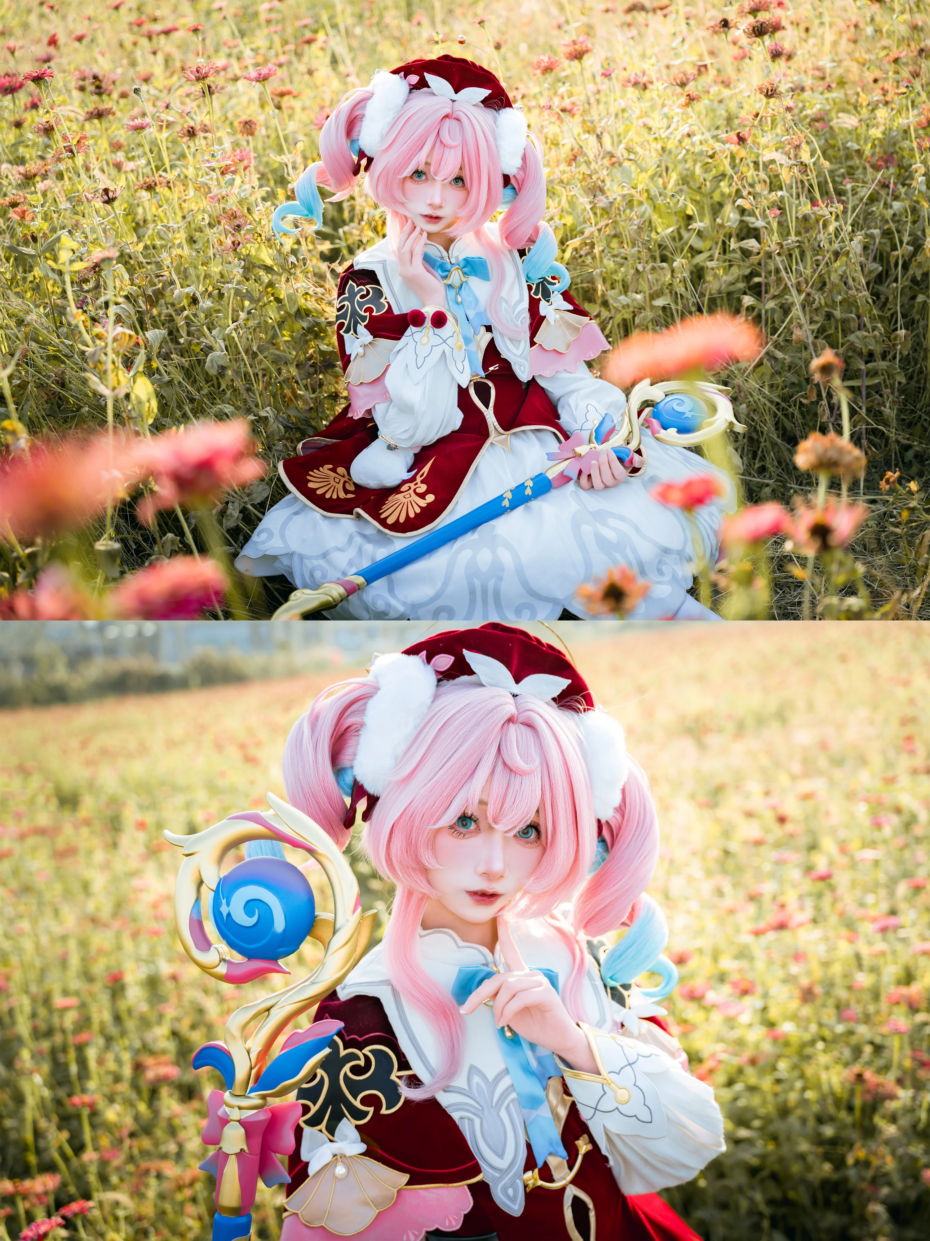 【风堇cos】在花海和治愈天空之人小伊卡相遇 - 第 1 张