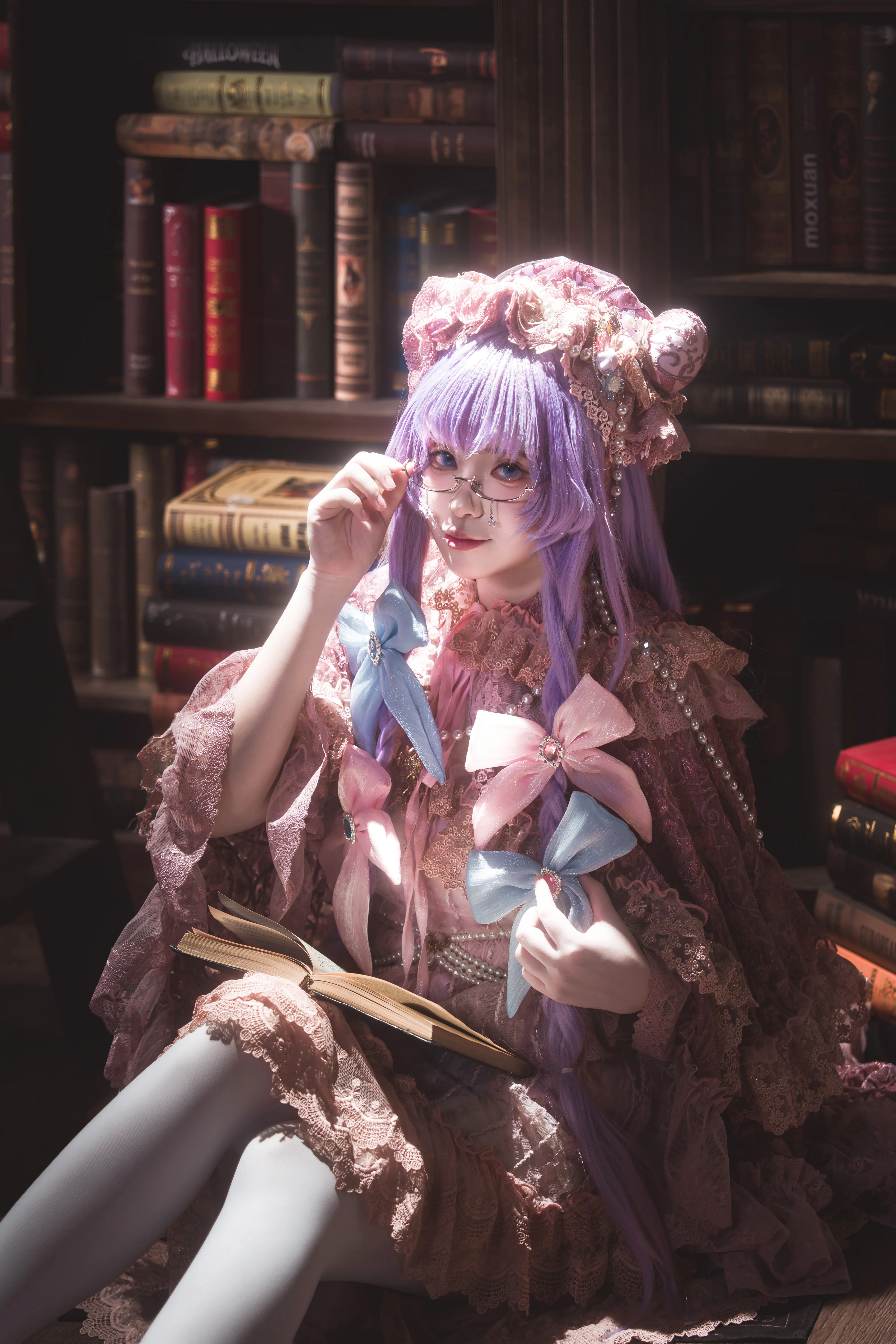 【帕秋莉cos】东方project不动的大图书馆实景分享