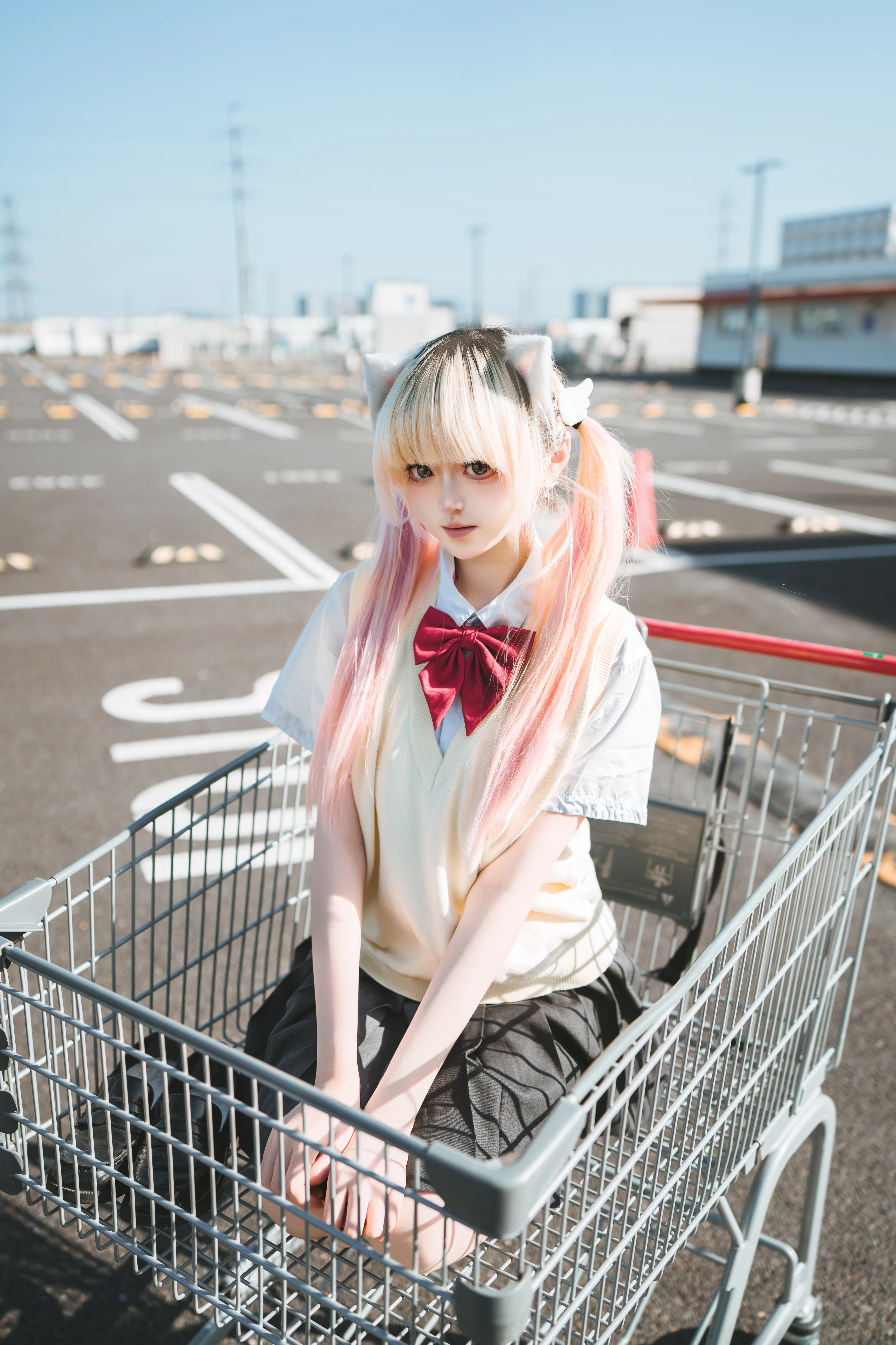 [Hangzhou Afternoon JK Cat Girl and Shopping Cart Outdoor Shoot] - Image 3