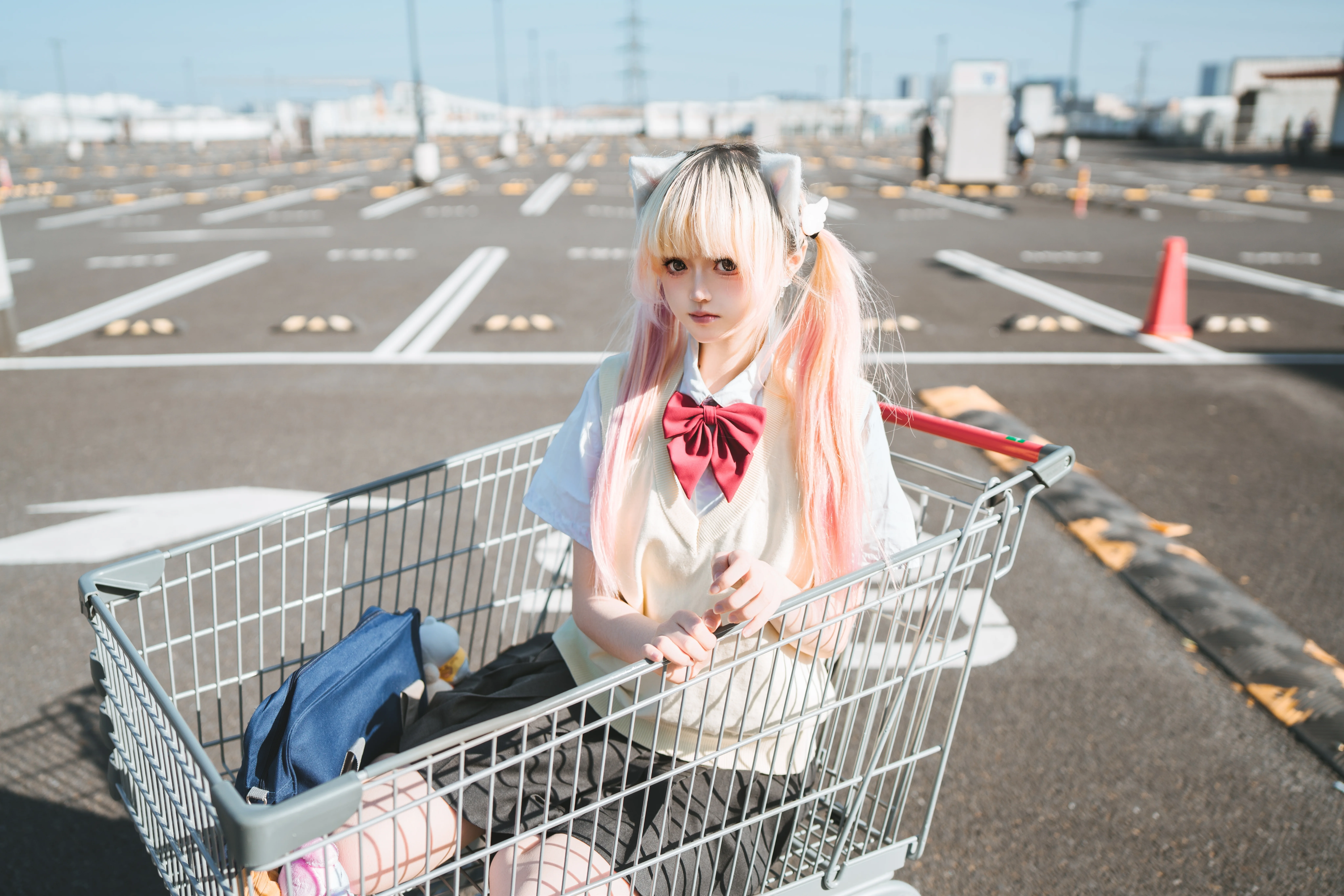 [Hangzhou Afternoon JK Cat Girl and Shopping Cart Outdoor Shoot] - Image 6