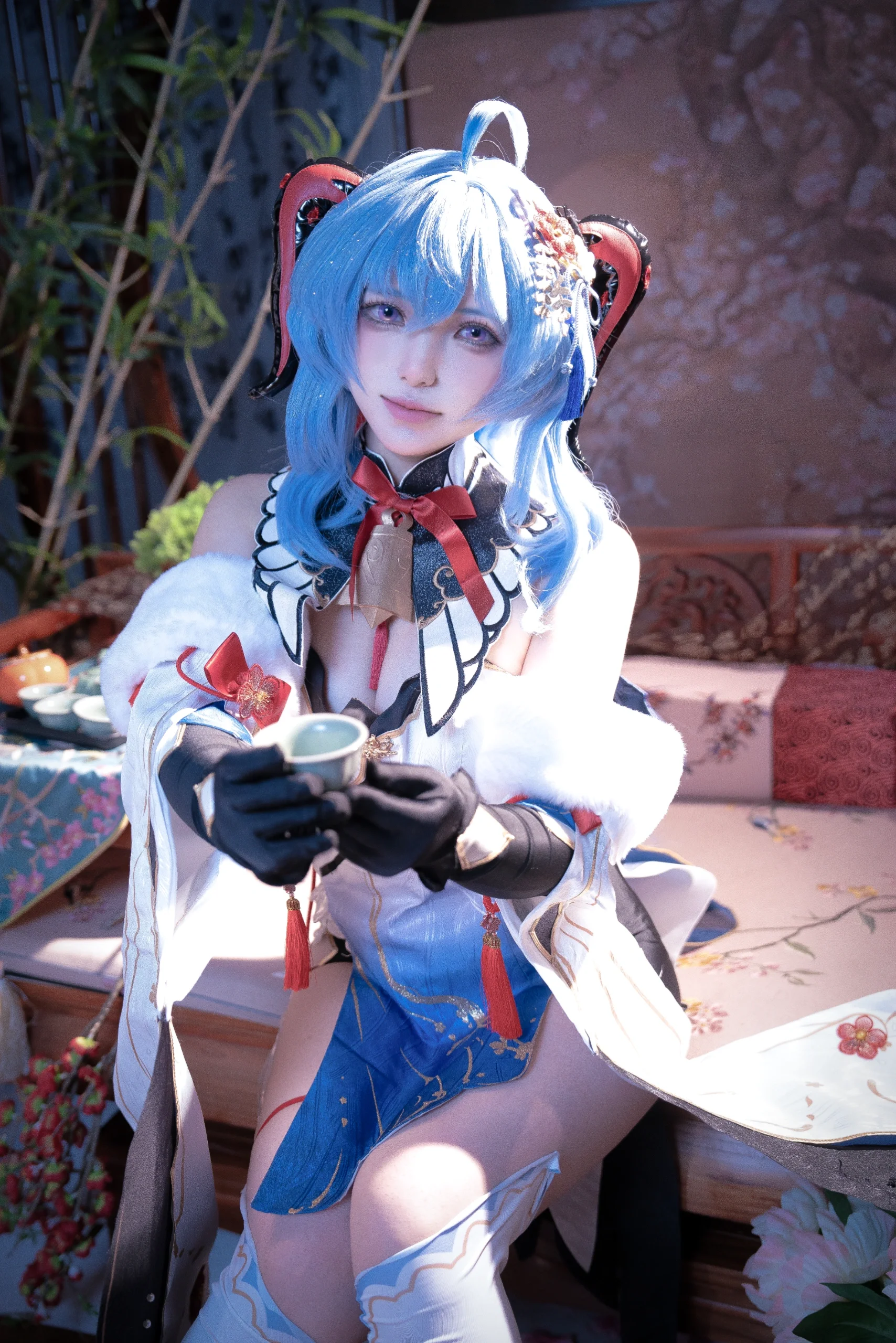 【甘雨cos】原神裡的璃月秘書，在櫻花樹下喝杯茶 - 第 3 張