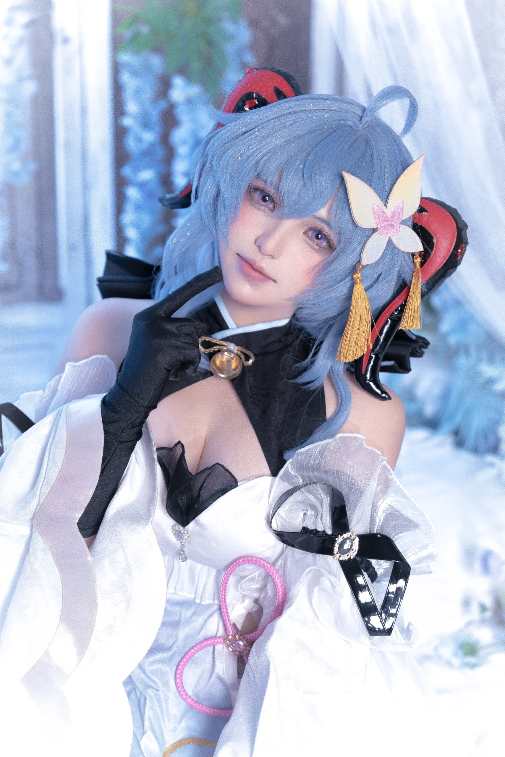 【甘雨cos】藍花紗幔中的仙靈自在時刻 - 第 1 張