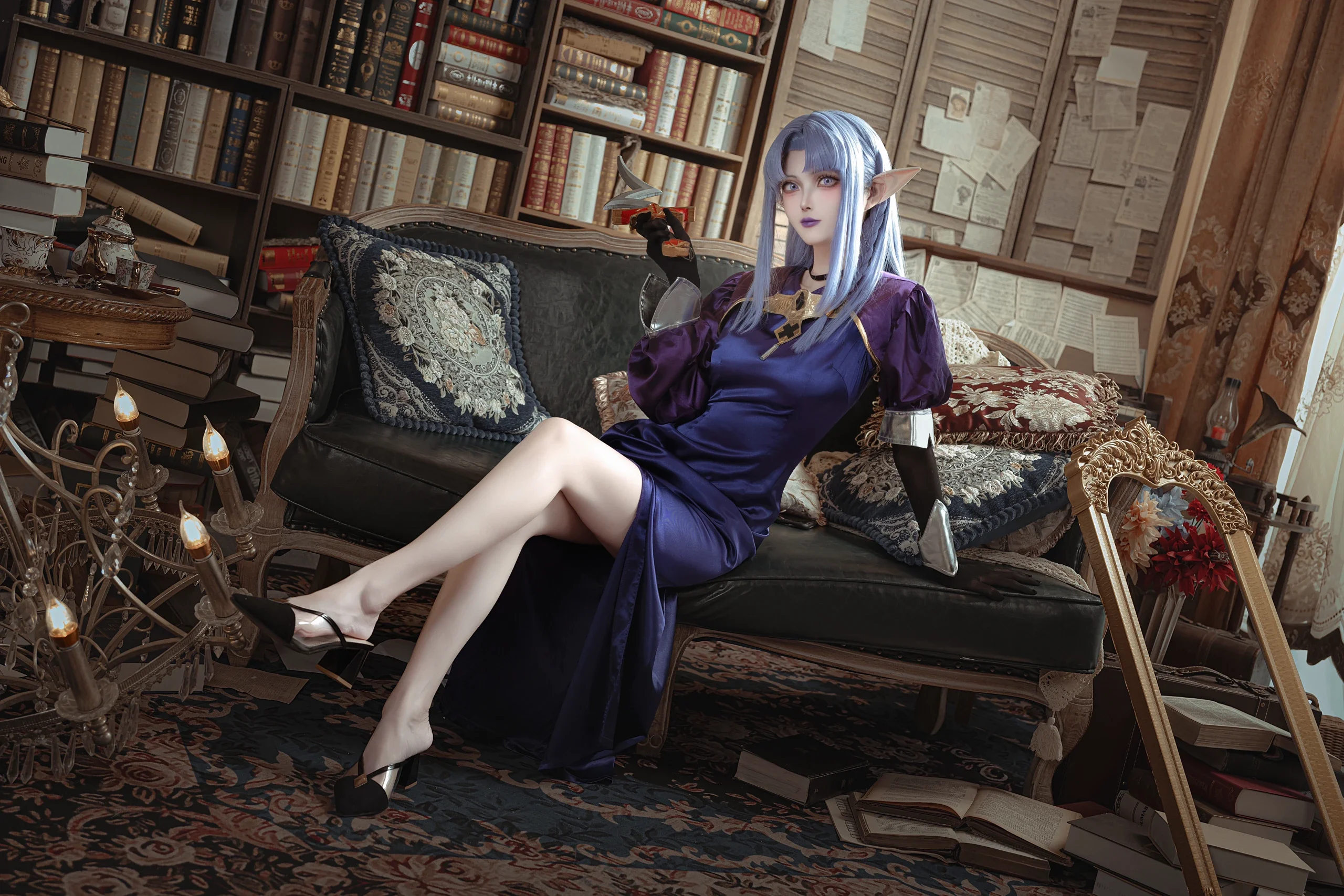 【美狄亚cos】Fate系列中背叛的魔女，复古图书馆幽影