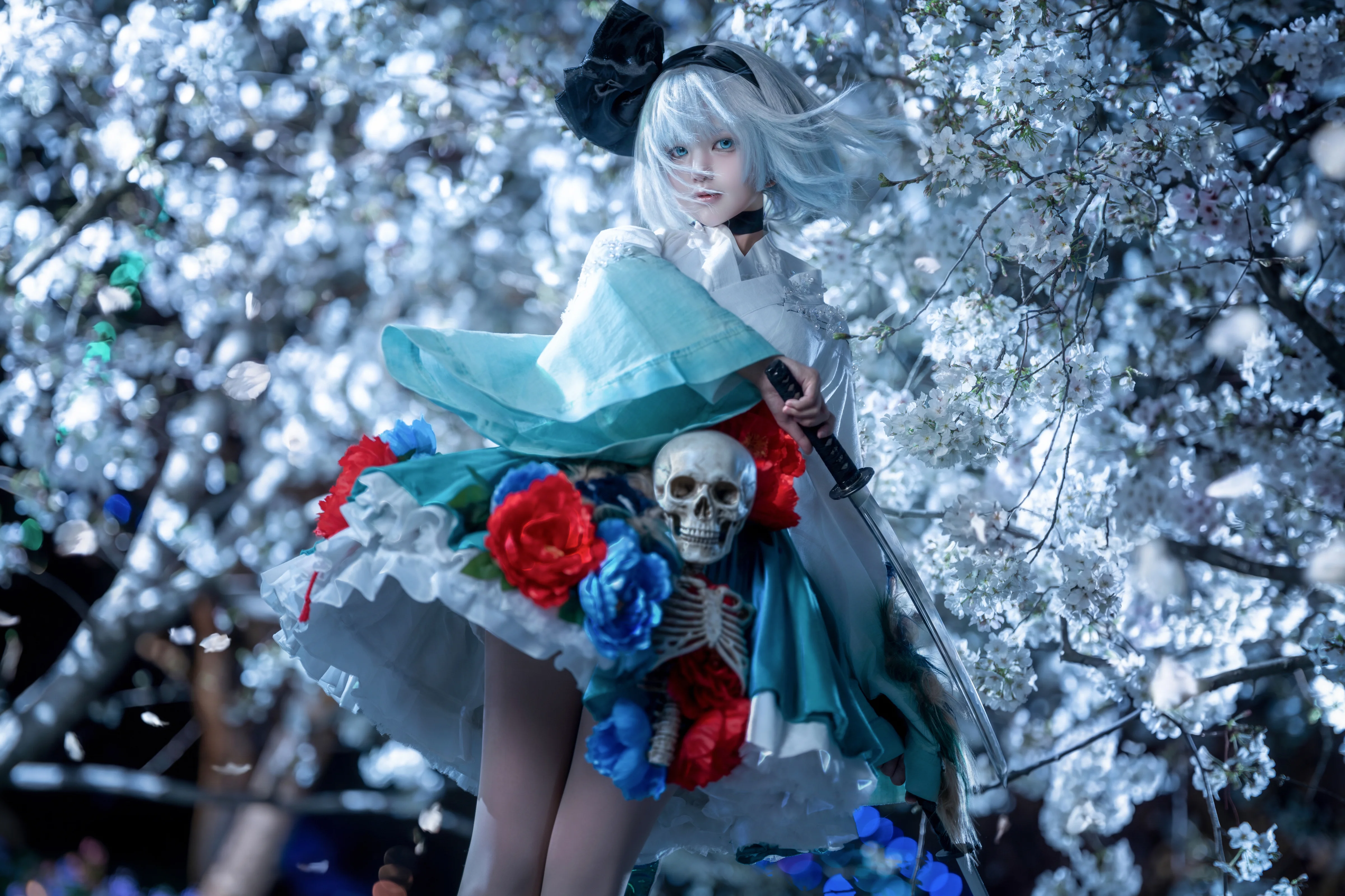【魂魄妖梦cos】漫花庄园里的夜樱幻境 - 第2张