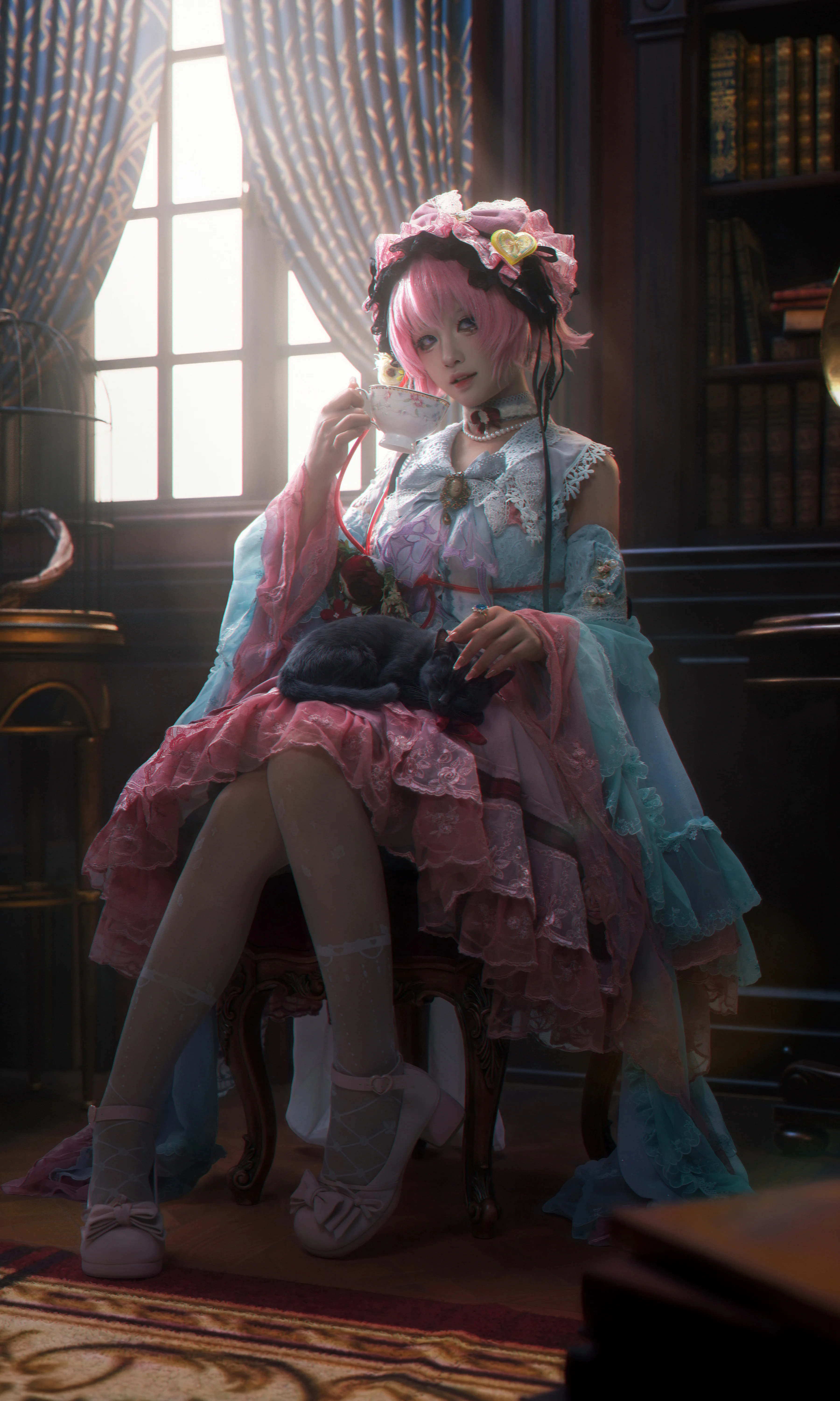 [Komeiji Satori cosplay] Afternoon Black Tea and a Black Cat in Touhou Project