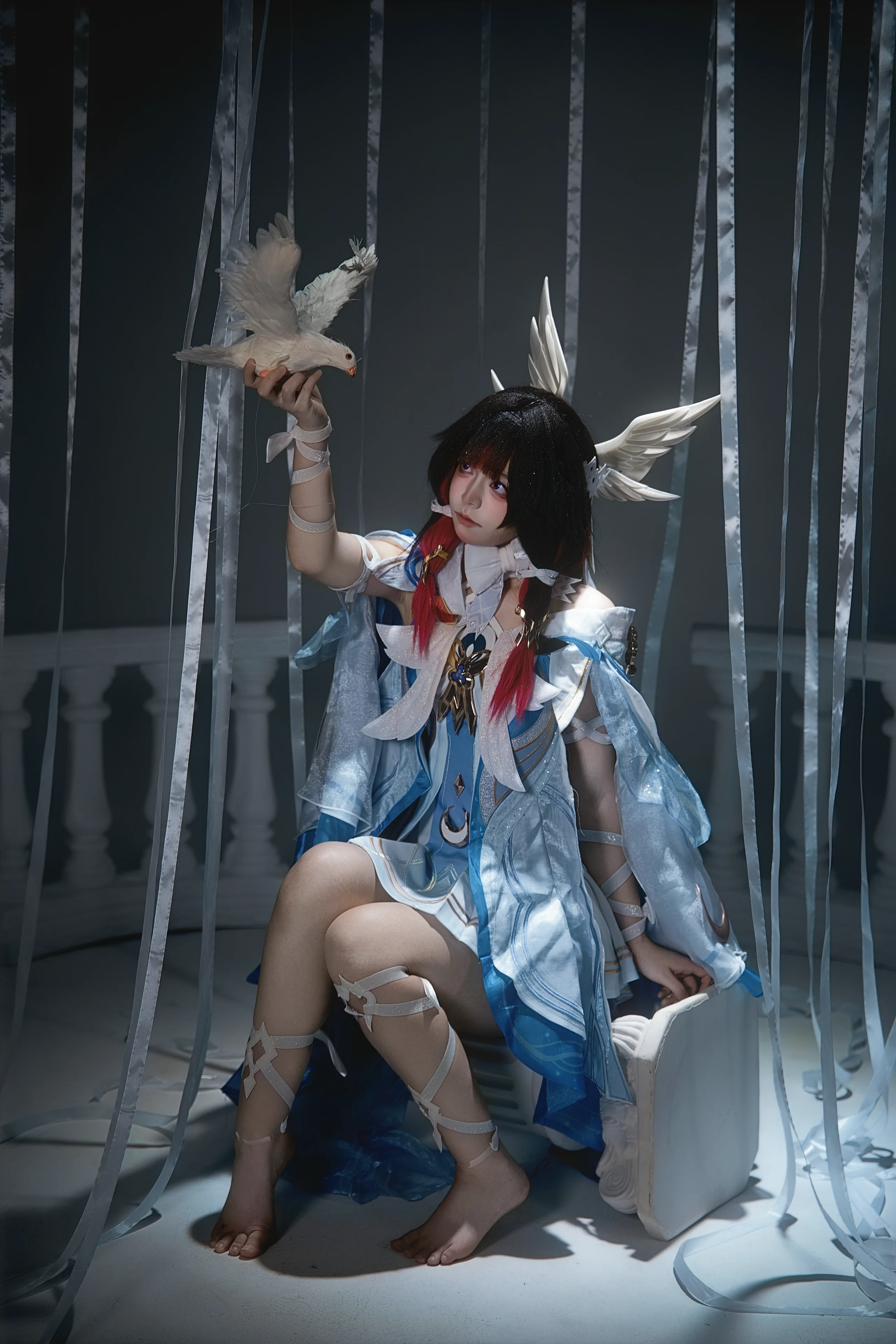 【哥倫比婭cos】月光下的白鴿與靜謐之翼