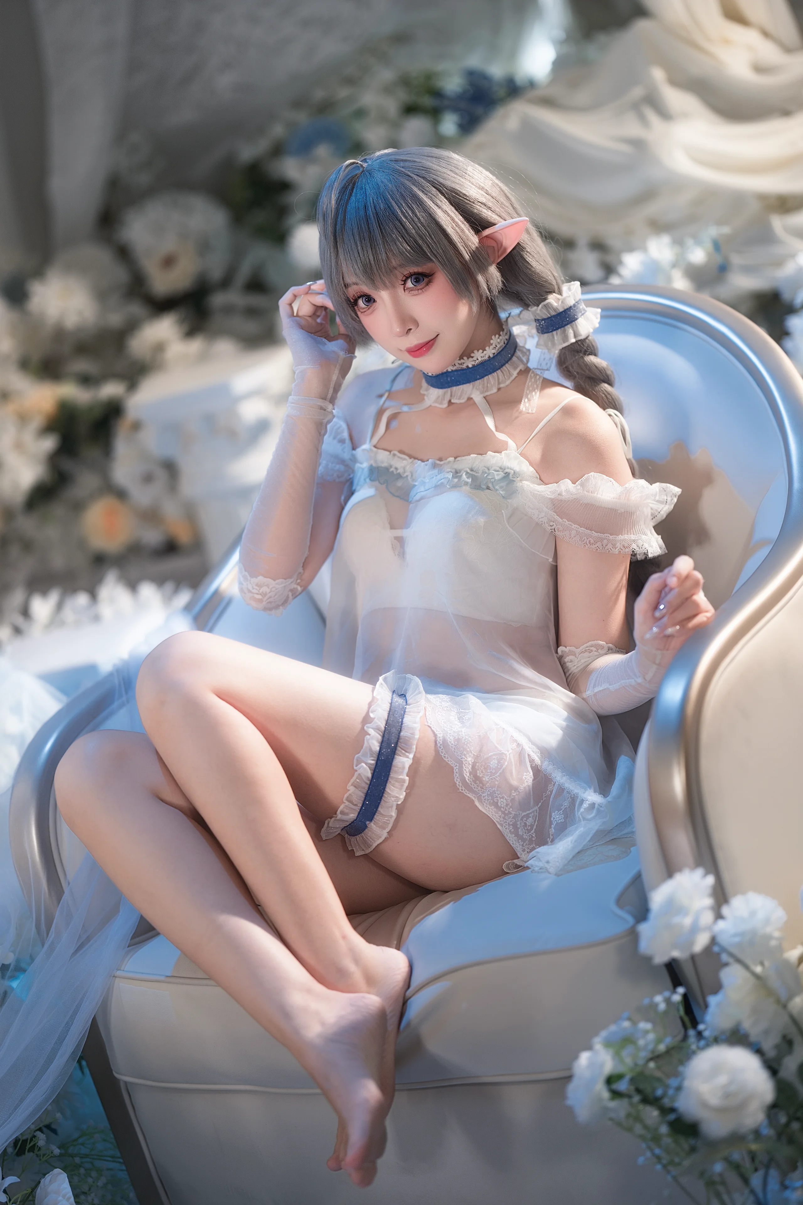 【埃佛森cos】碧蓝航线的精灵少女，白纱睡衣的慵懒午后 - 第 1 张