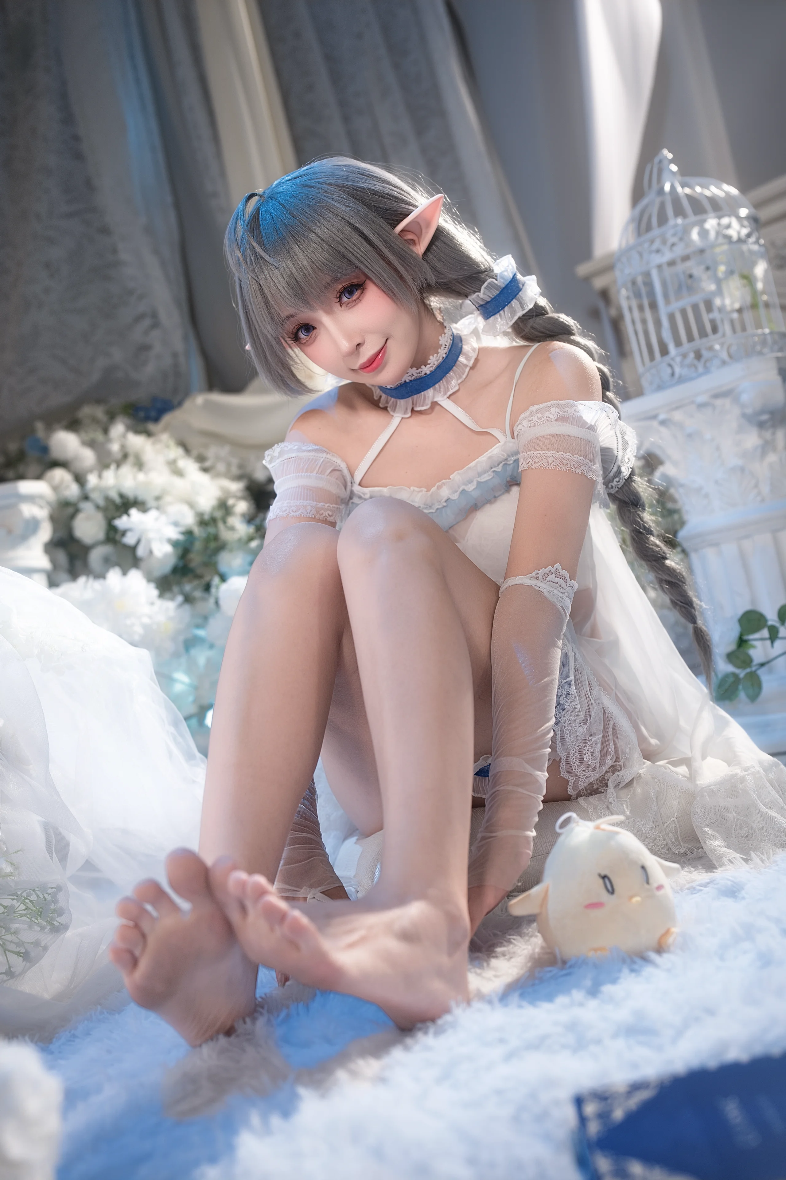 【埃佛森cos】碧蓝航线的精灵少女，白纱睡衣的慵懒午后 - 第 2 张