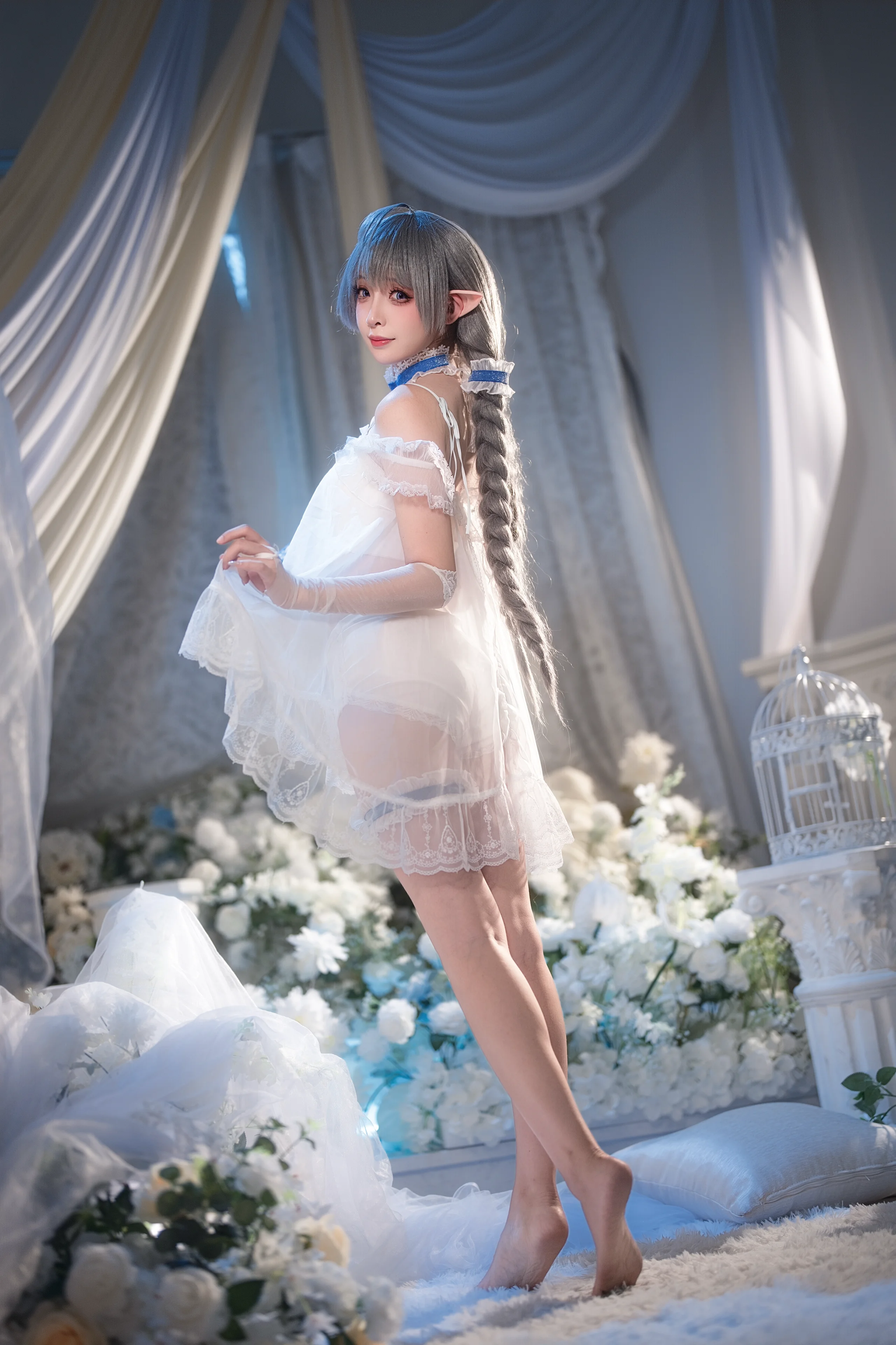 【埃佛森cos】碧蓝航线的精灵少女，白纱睡衣的慵懒午后 - 第 3 张
