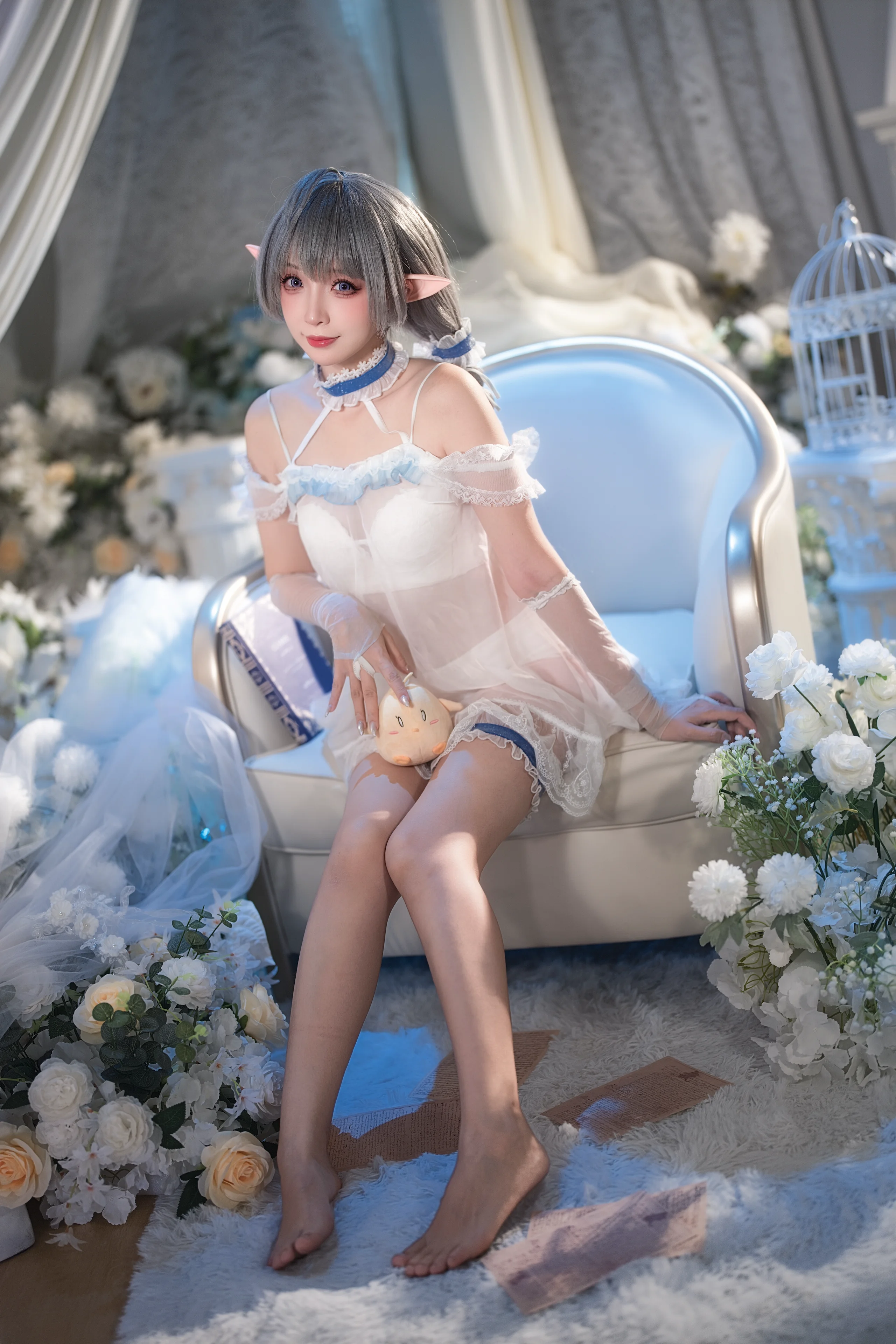 【埃佛森cos】碧蓝航线的精灵少女，白纱睡衣的慵懒午后 - 第 4 张