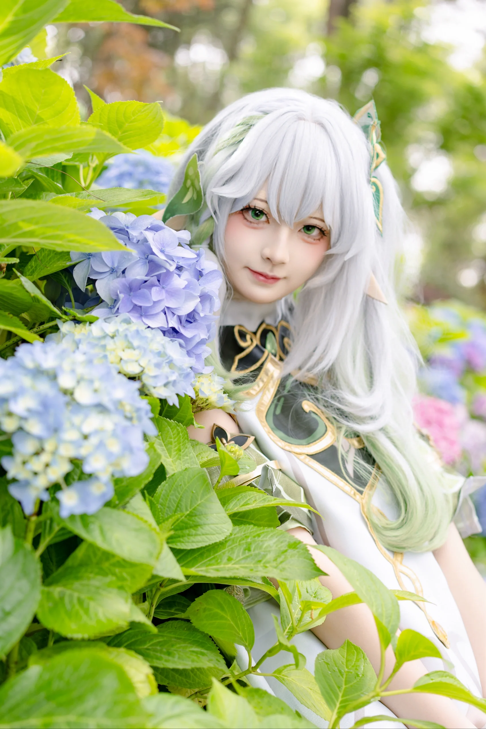 【納西妲cos】雨後的繡球花叢，藏著一隻小草神 - 第 9 張