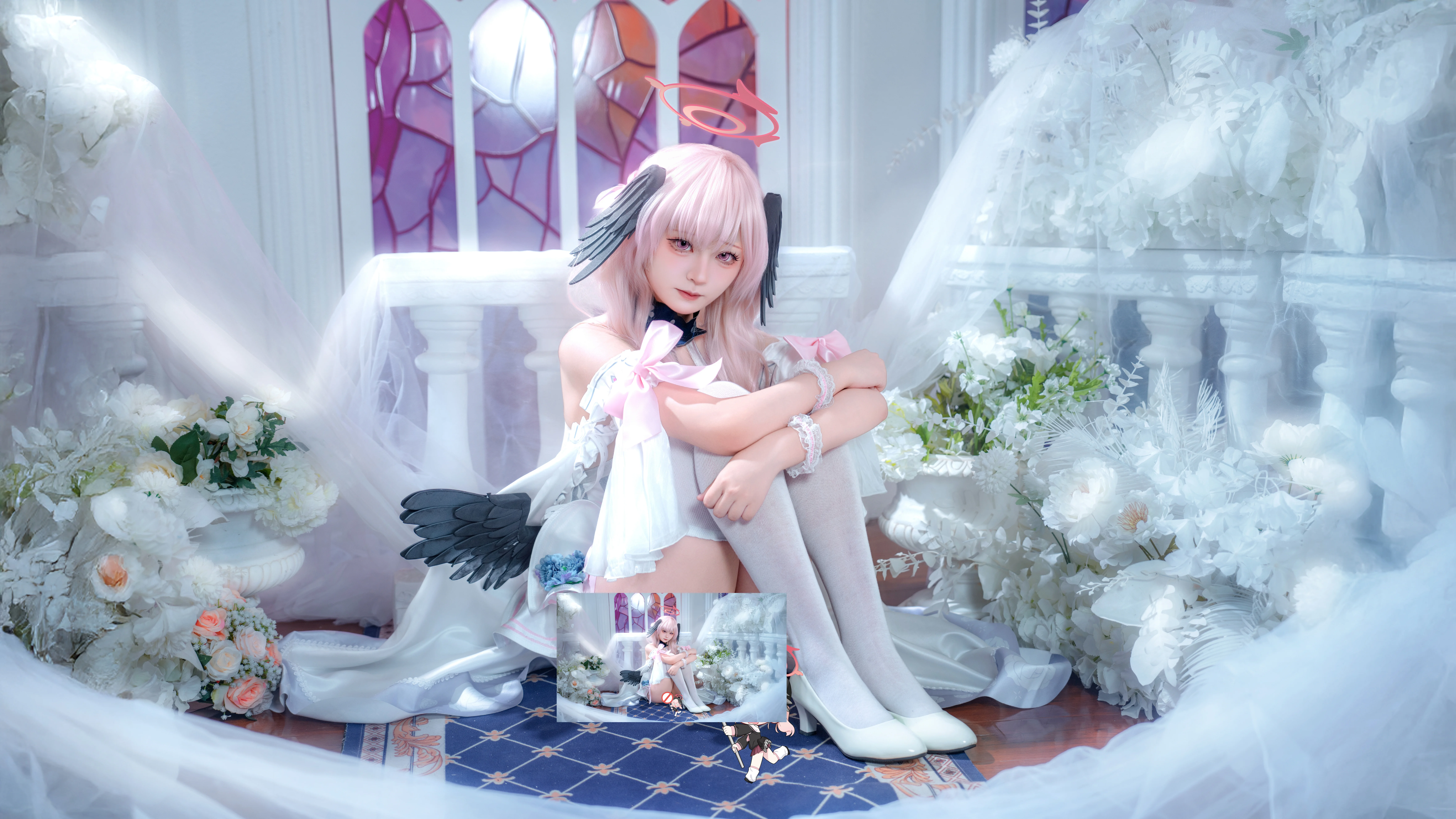 [Shimoe Koharu cosplay] Angel's Vow Under White Roses in Blue Archive - Image 10