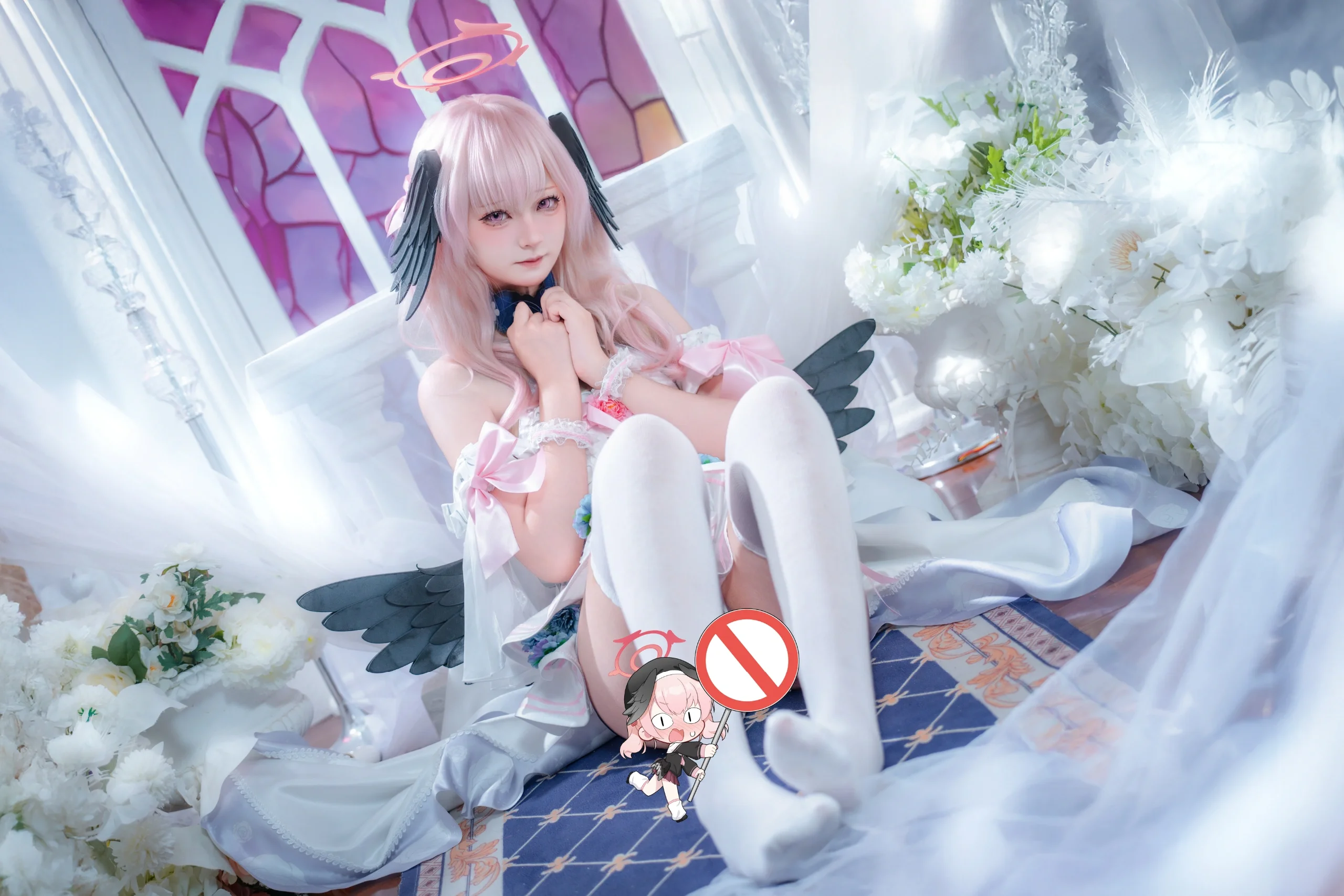 [Shimoe Koharu cosplay] Angel's Vow Under White Roses in Blue Archive - Image 5